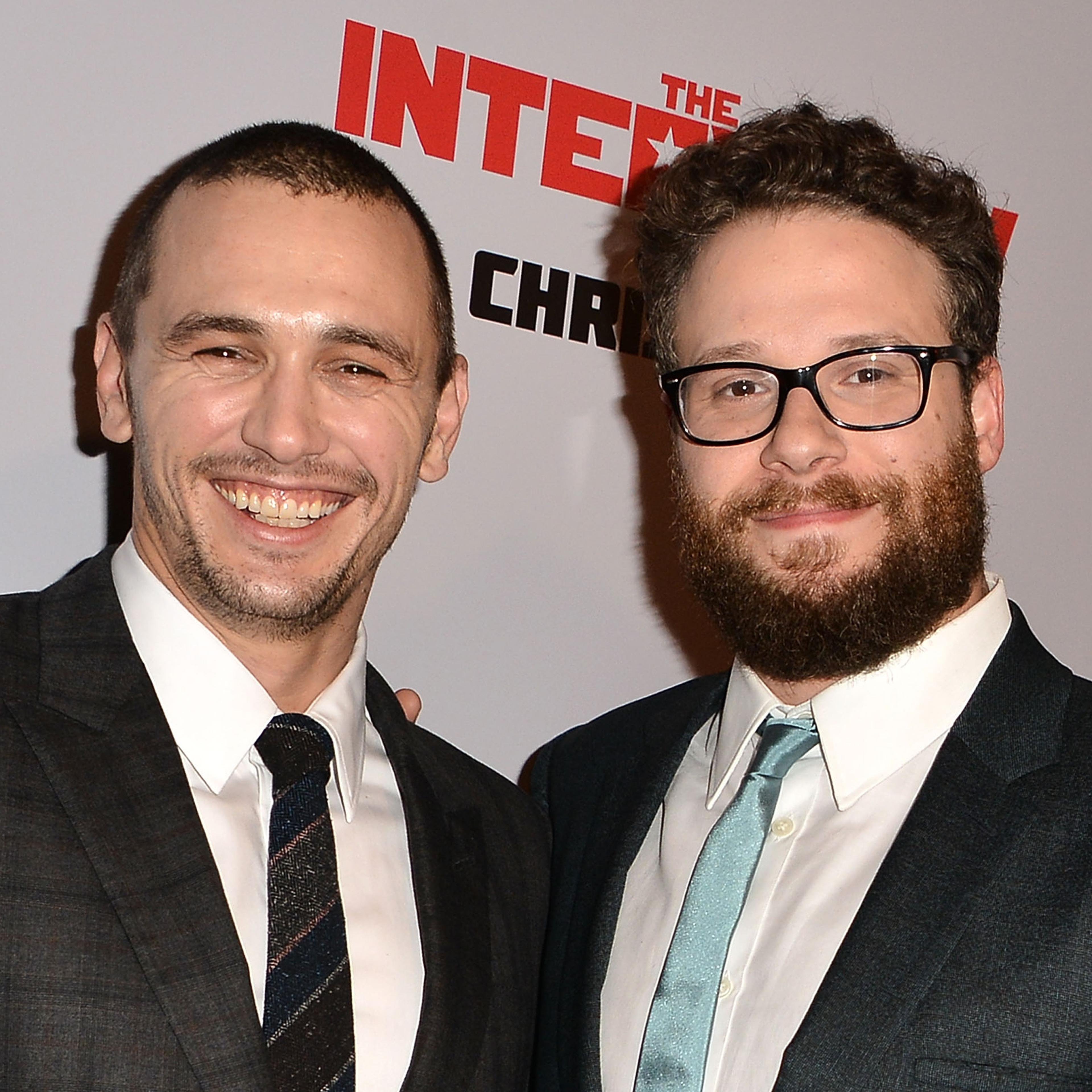 Actors James Franco and Seth Rogen at the Los Angeles premiere of 'The Interview' on Dec. 11, 2014.