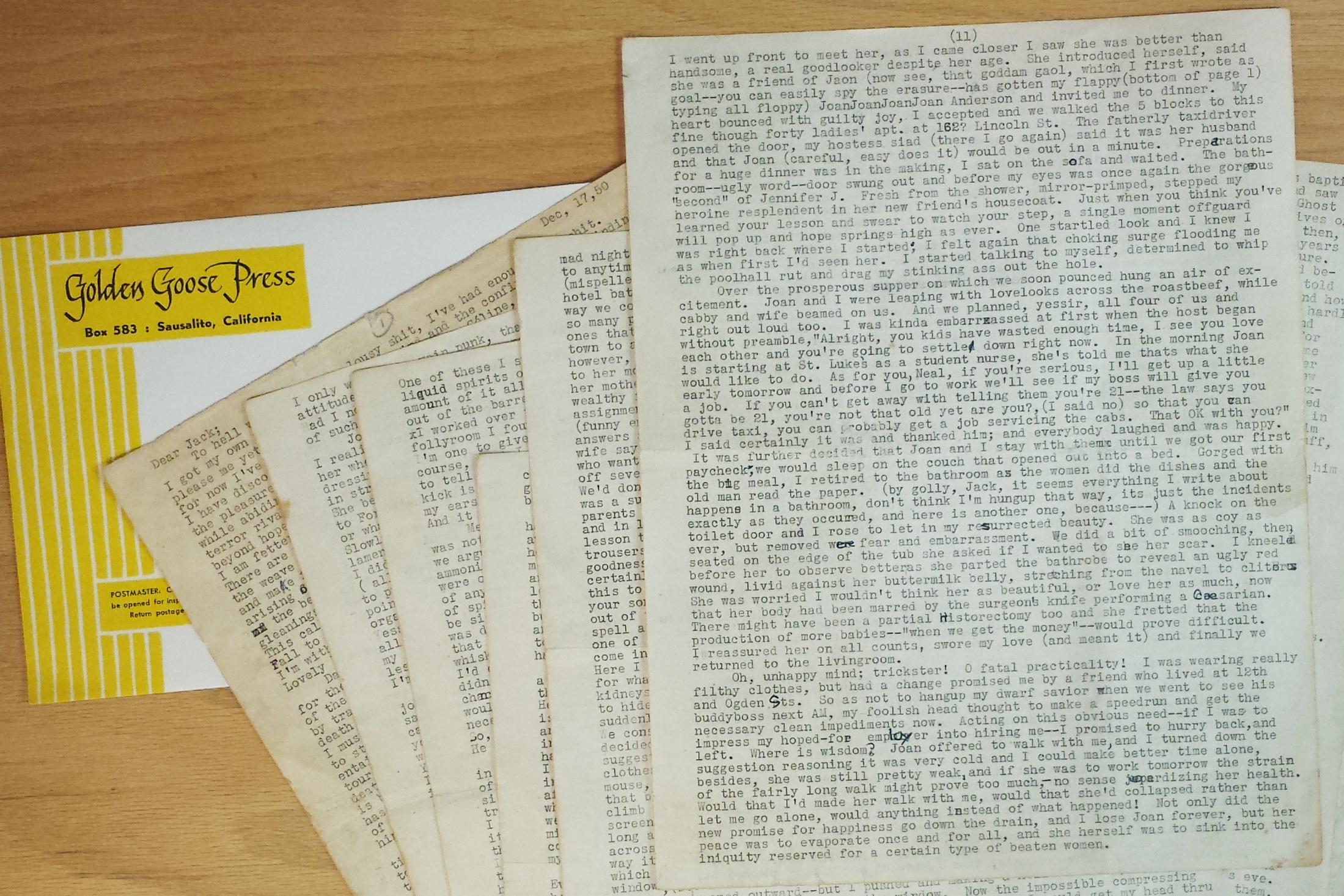 The "Joan Anderson letter," written from Neal Cassady to Jack Kerouac, is displayed in its entirety for the first time since being discovered, at the Beat Museum in San Francisco on Dec. 1, 2014. 