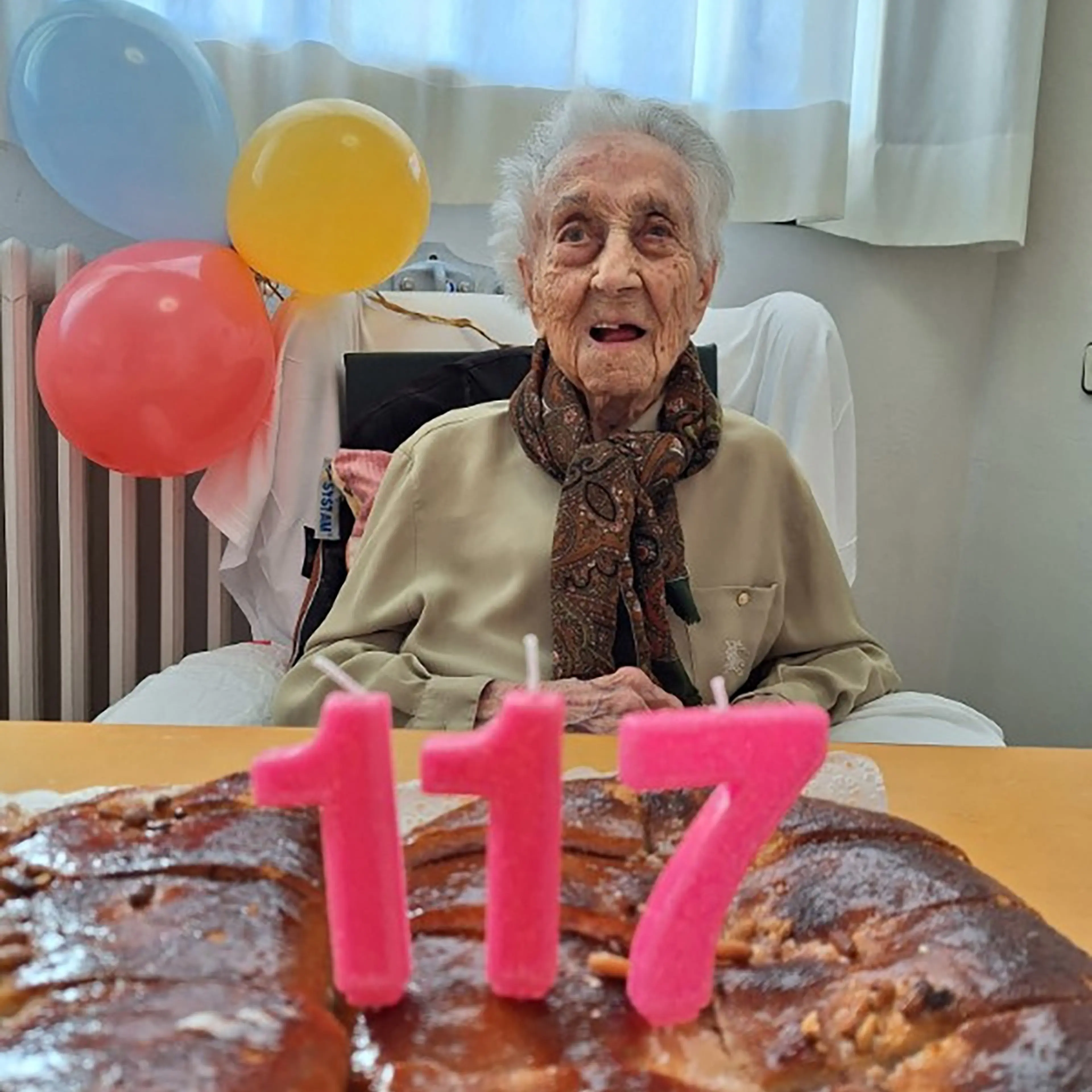 Maria Branyas celebrating her 117th birthday on March 4