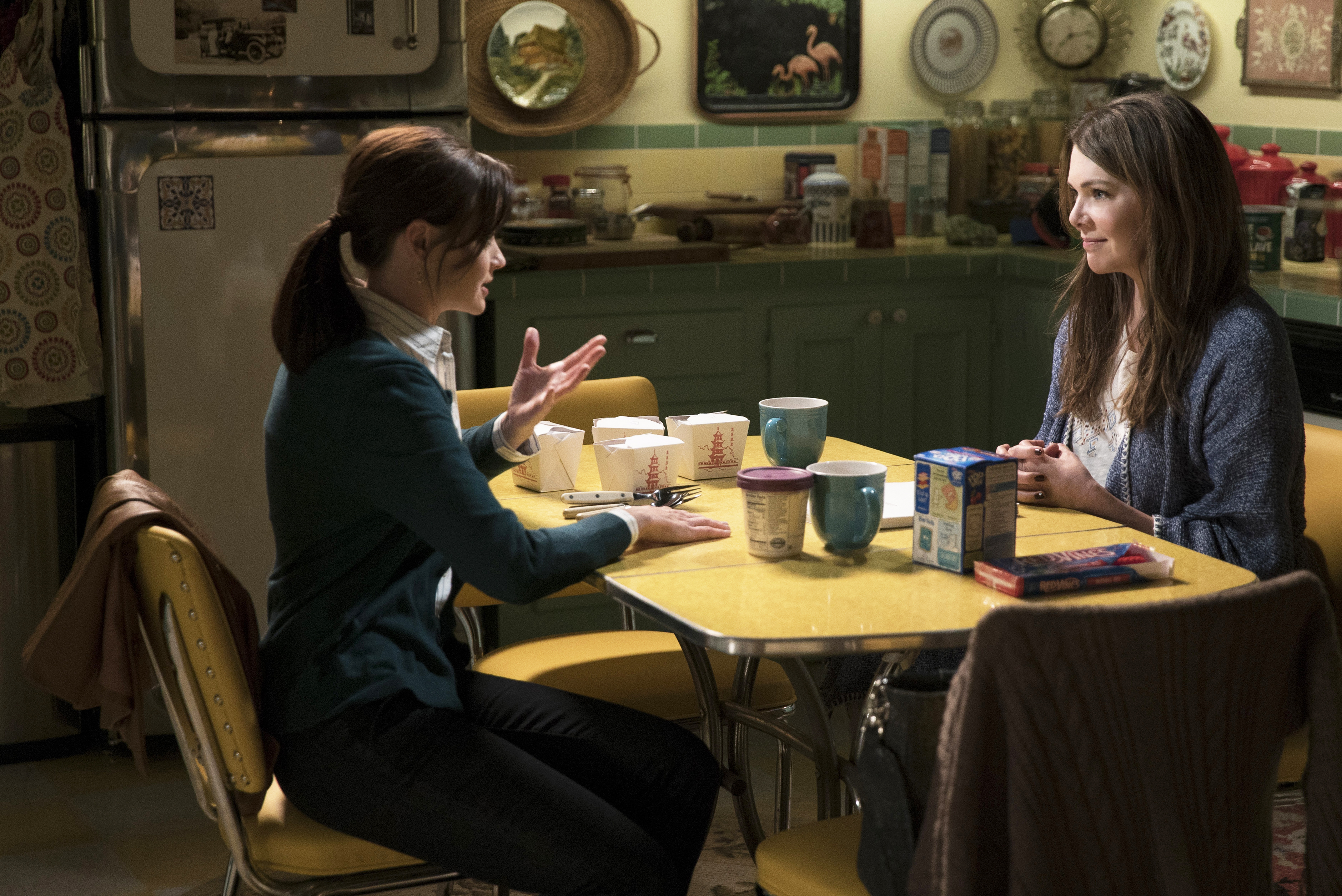 Alexis Bledel, as Rory Gilmore, and Lauren Graham, as Lorelai Gilmore.