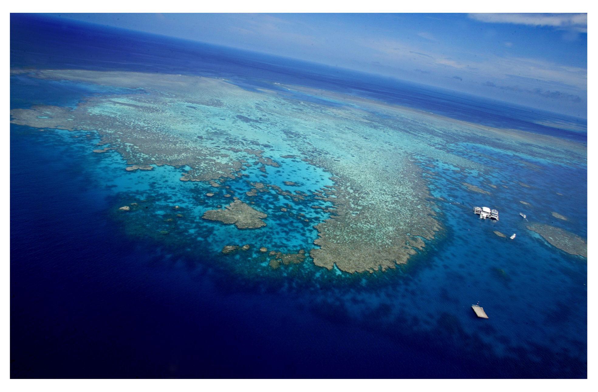 Aerial view of the Agincourt number three reef from the Quicksilver Eight pontoo