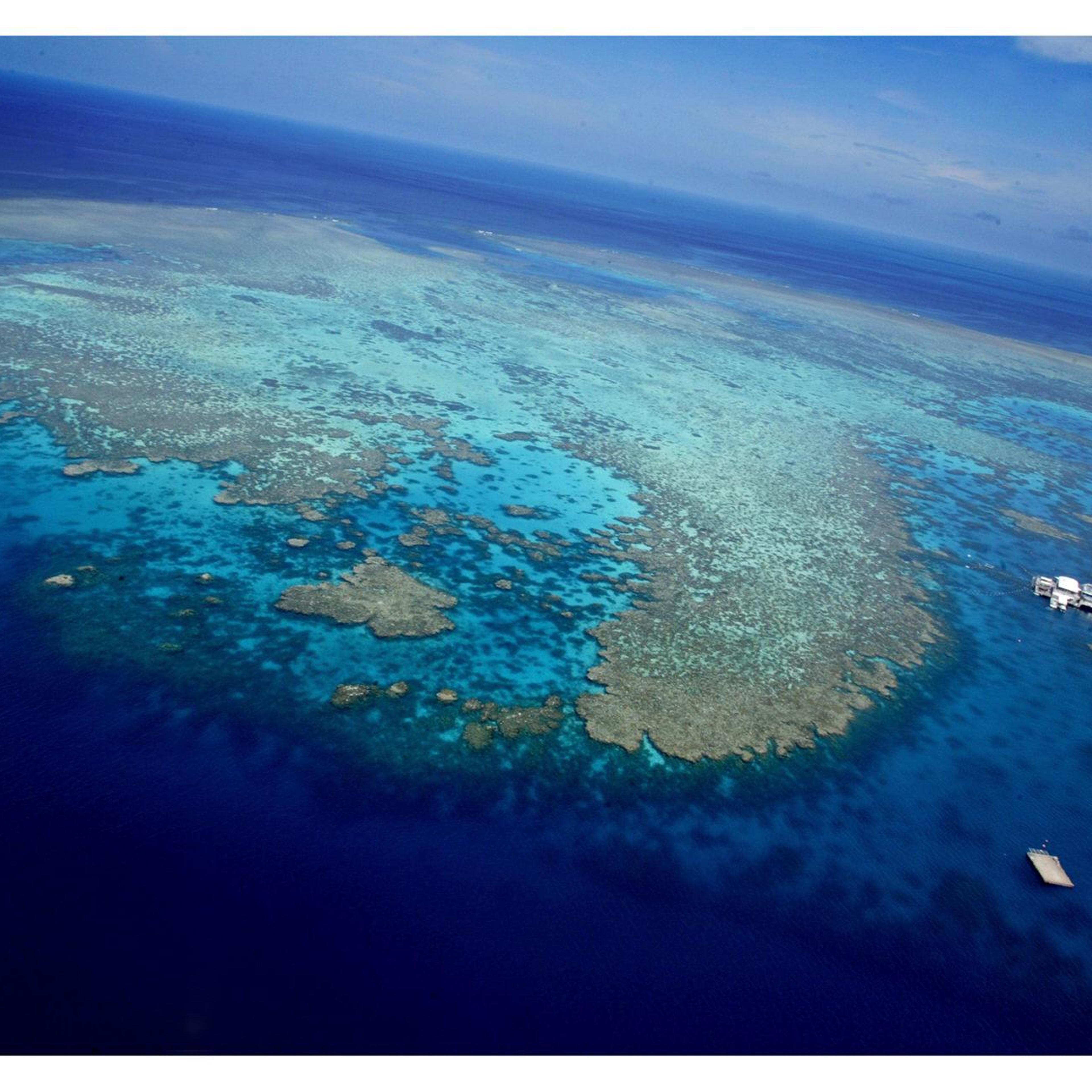 Aerial view of the Agincourt number three reef from the Quicksilver Eight pontoo