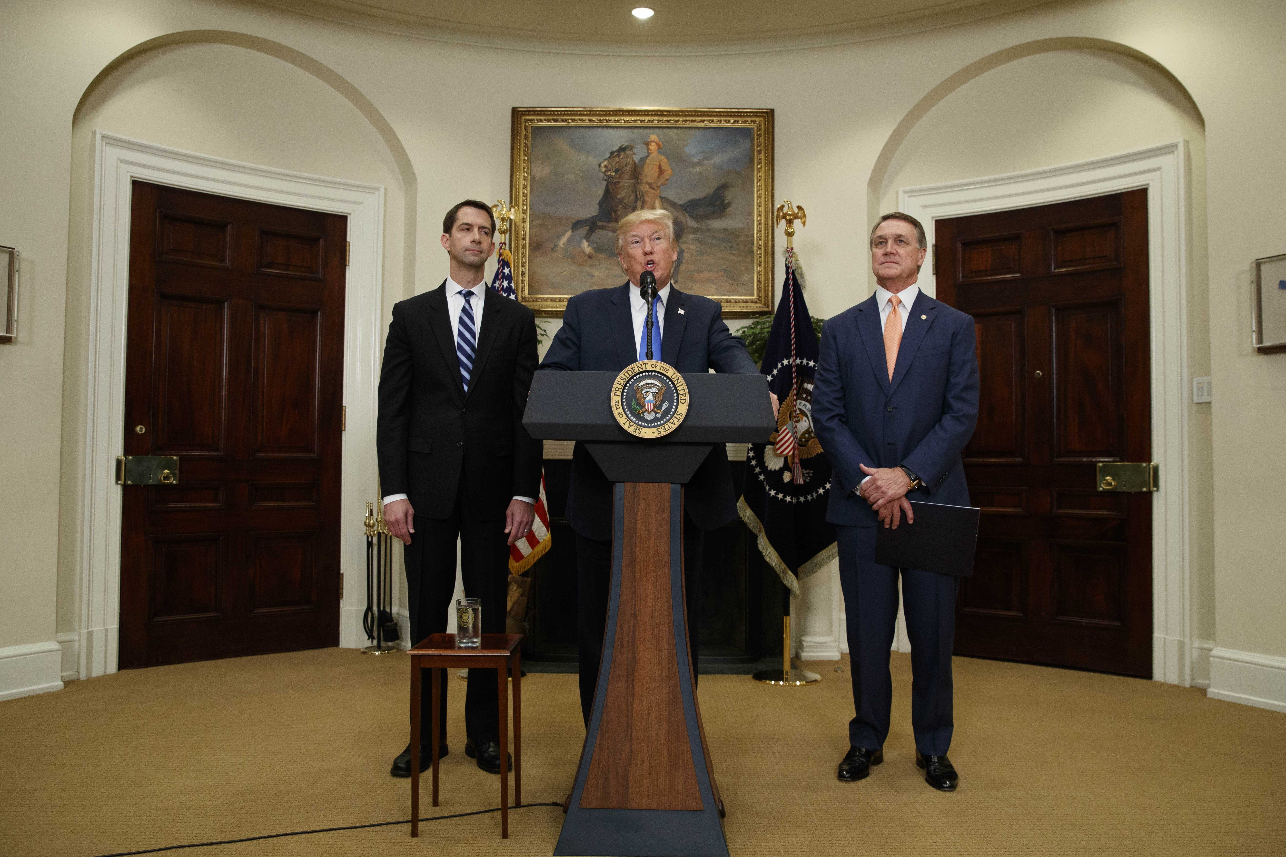 Donald Trump, Tom Cotton, David Perdue