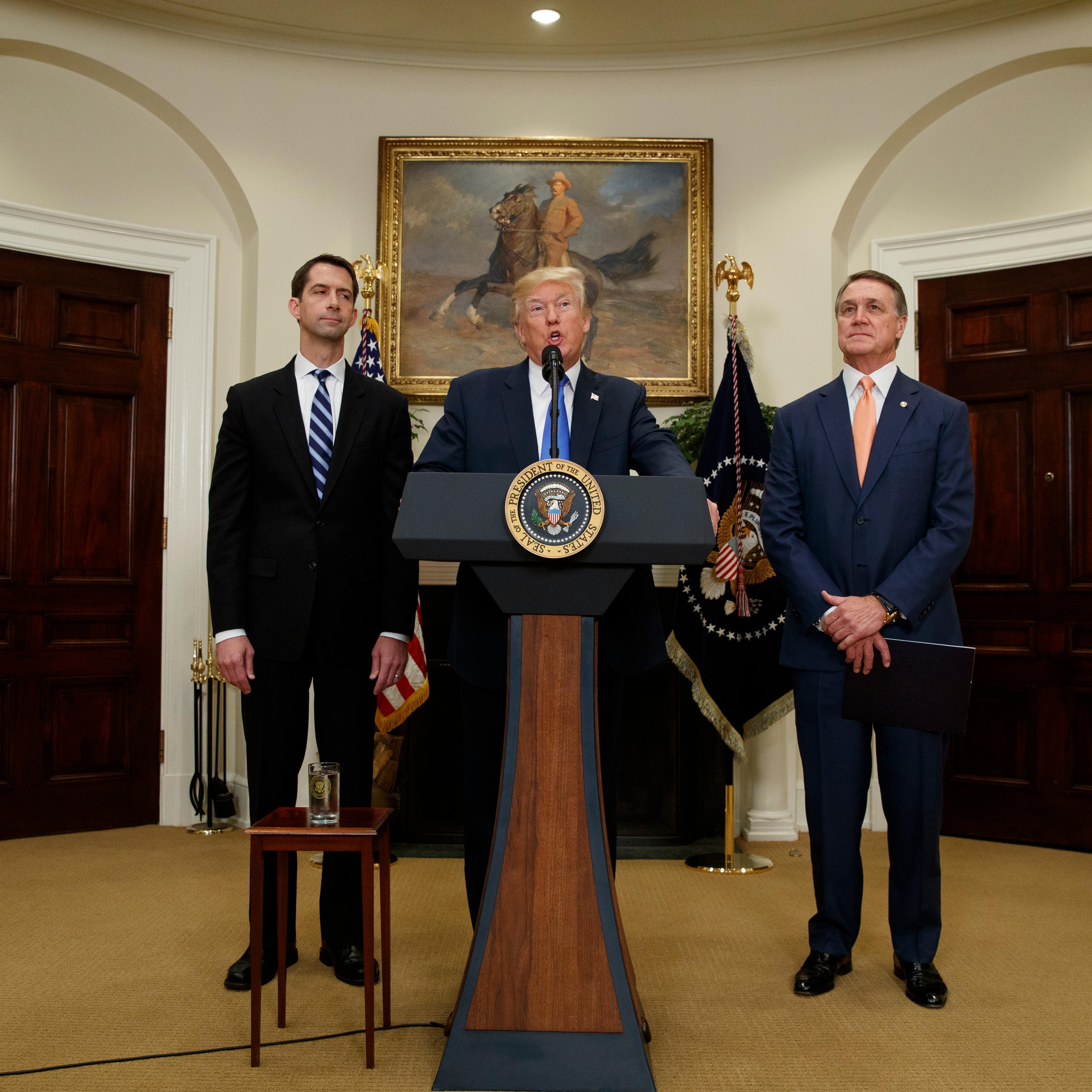 Donald Trump, Tom Cotton, David Perdue