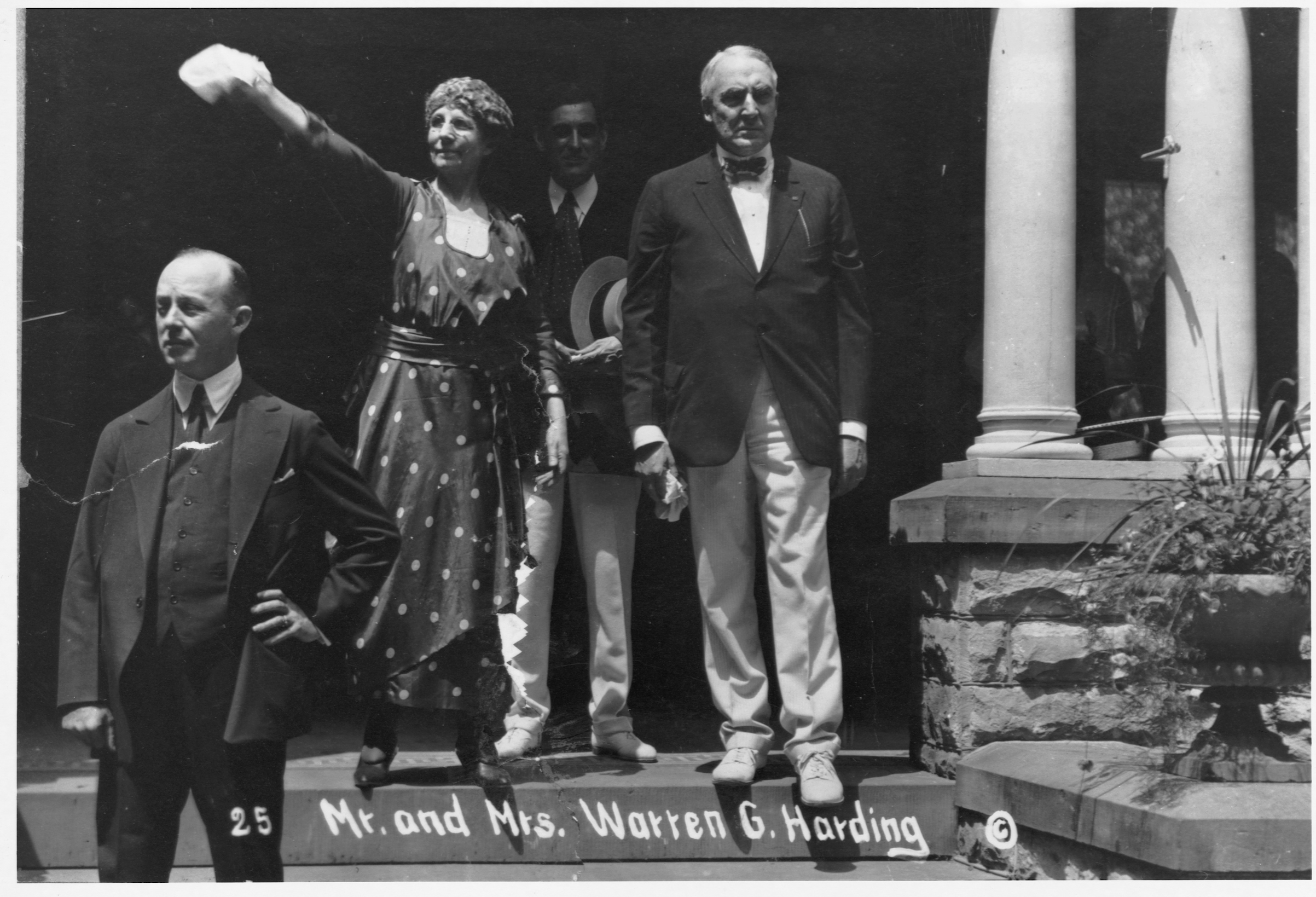 Harding on Front Porch