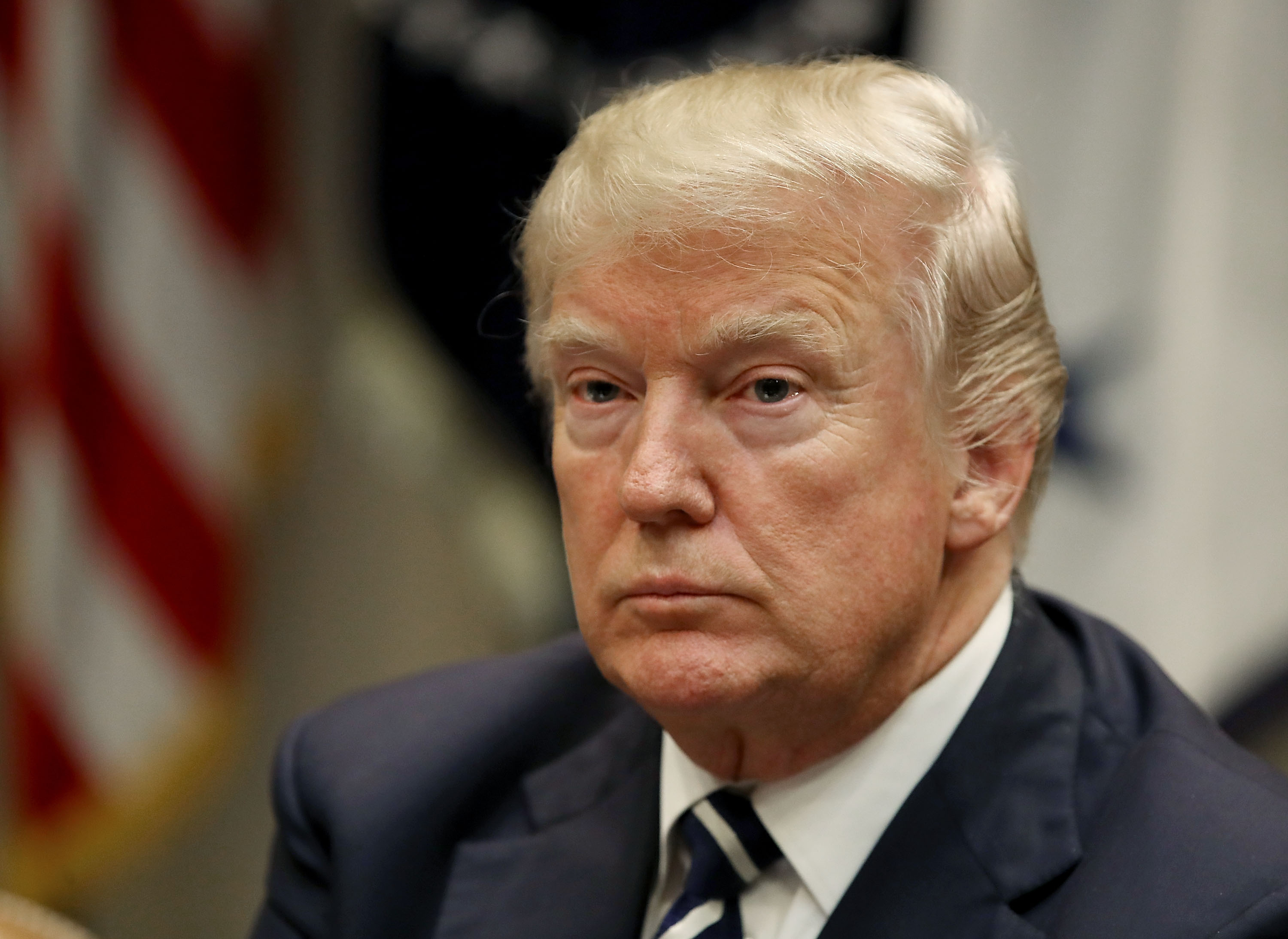 President Trump Holds Roundtable On Prison Reform In Roosevelt Room Of White House