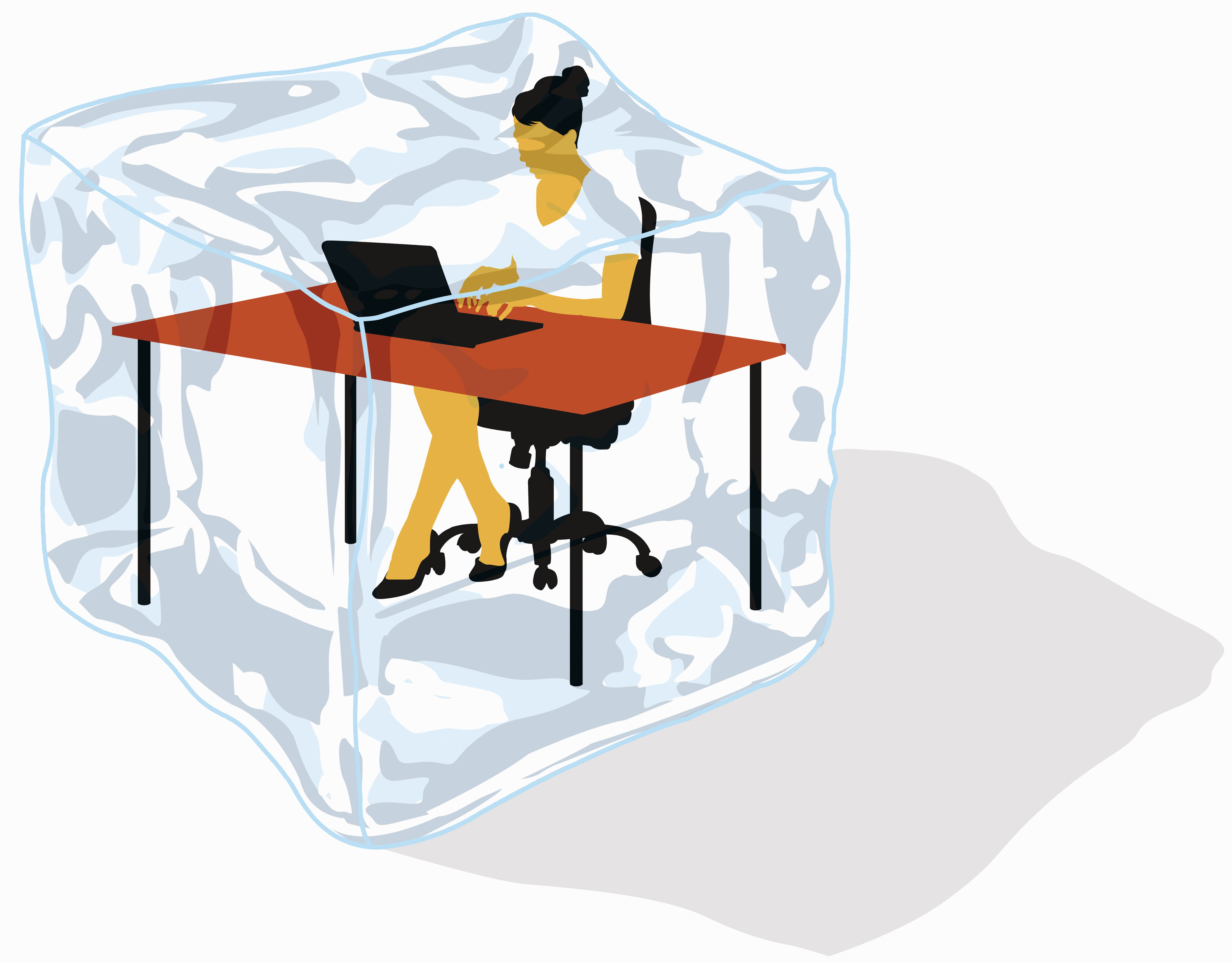 Business woman air conditioning