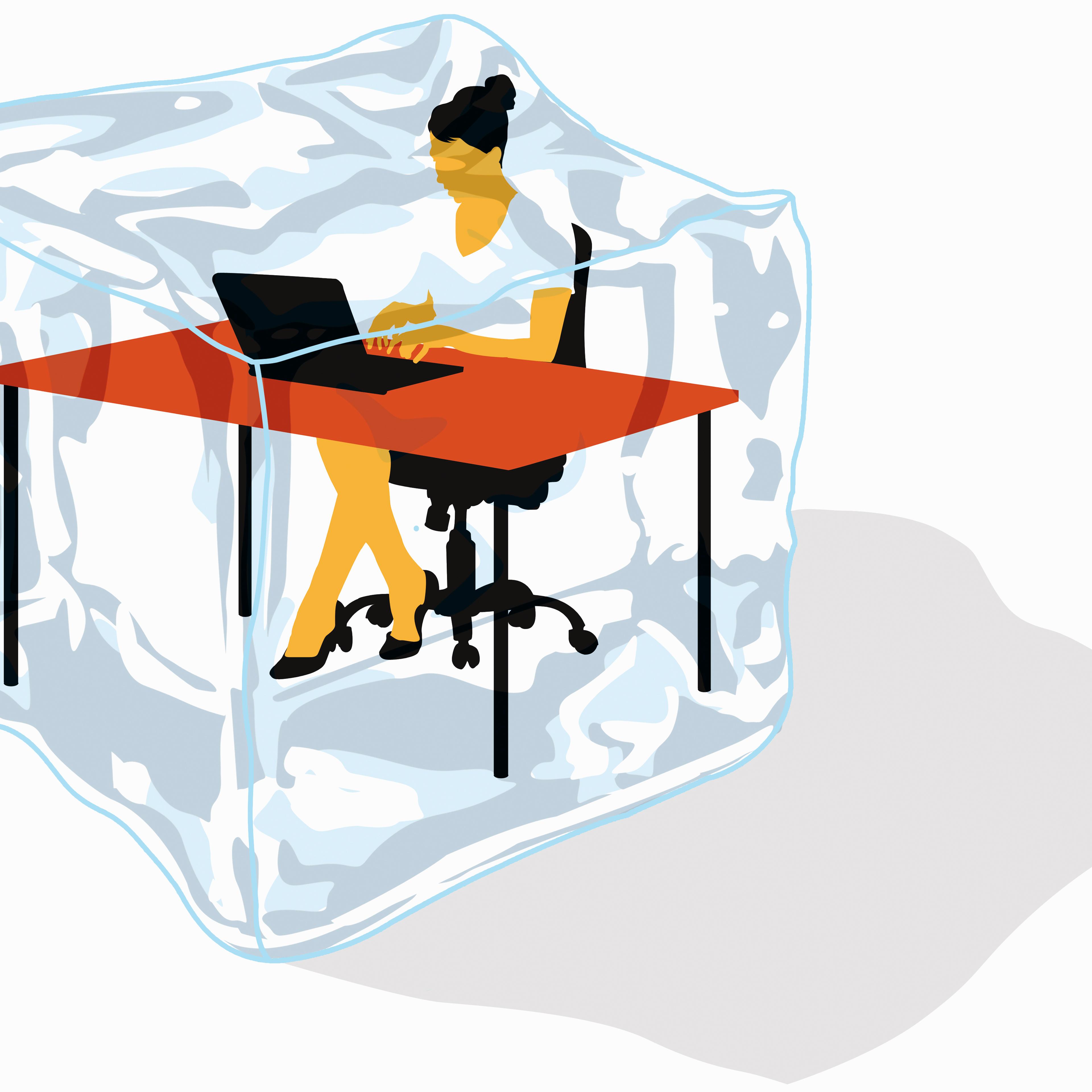 Business woman air conditioning