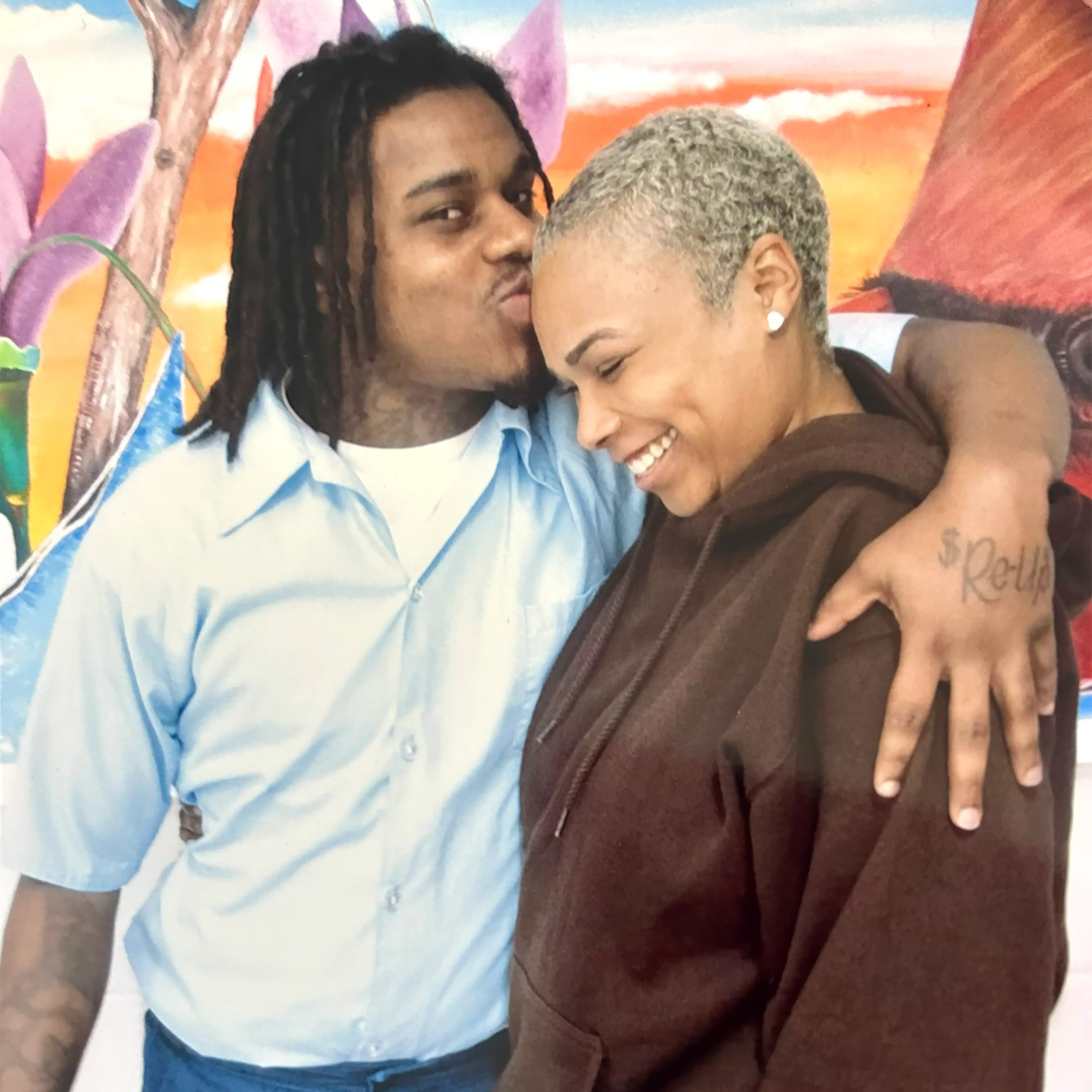 Tiffany and Damiani in prison on Jan. 19, 2023, the day after Tiffany's birthday.