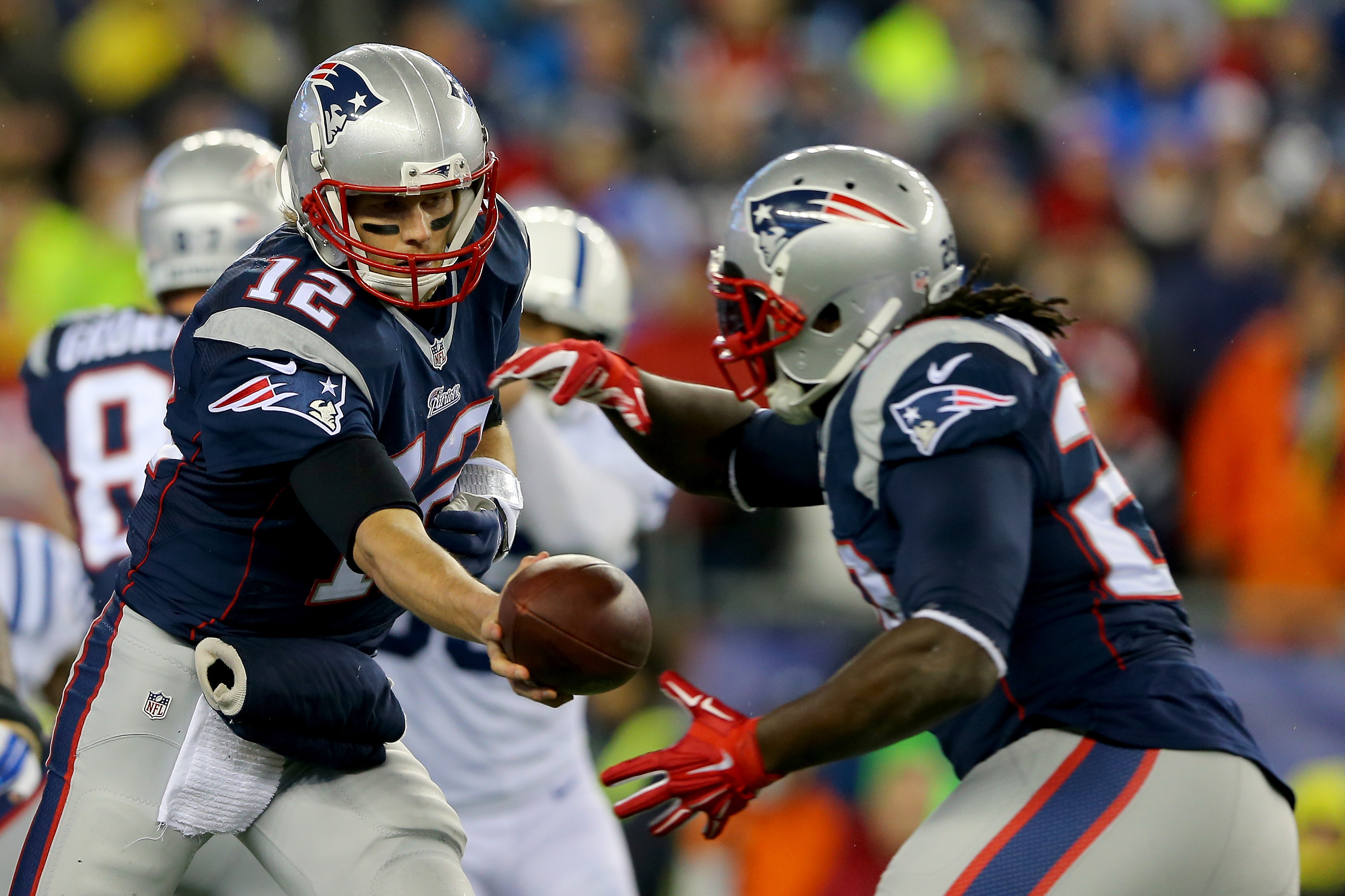 of the 2015 AFC Championship Game at Gillette Stadium on January 18, 2015 in Foxboro, Massachusetts.