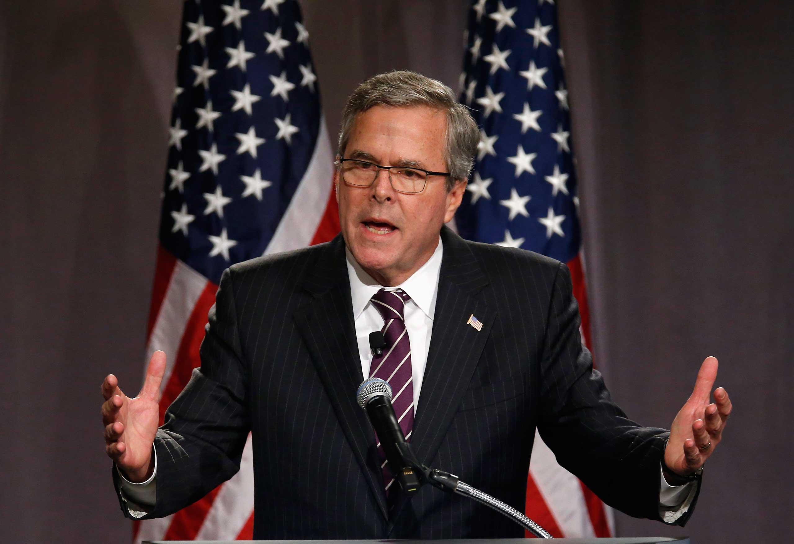 Former Governor of Florida Jeb Bush speaks to The Chicago Council on Global Affairs in Chicago