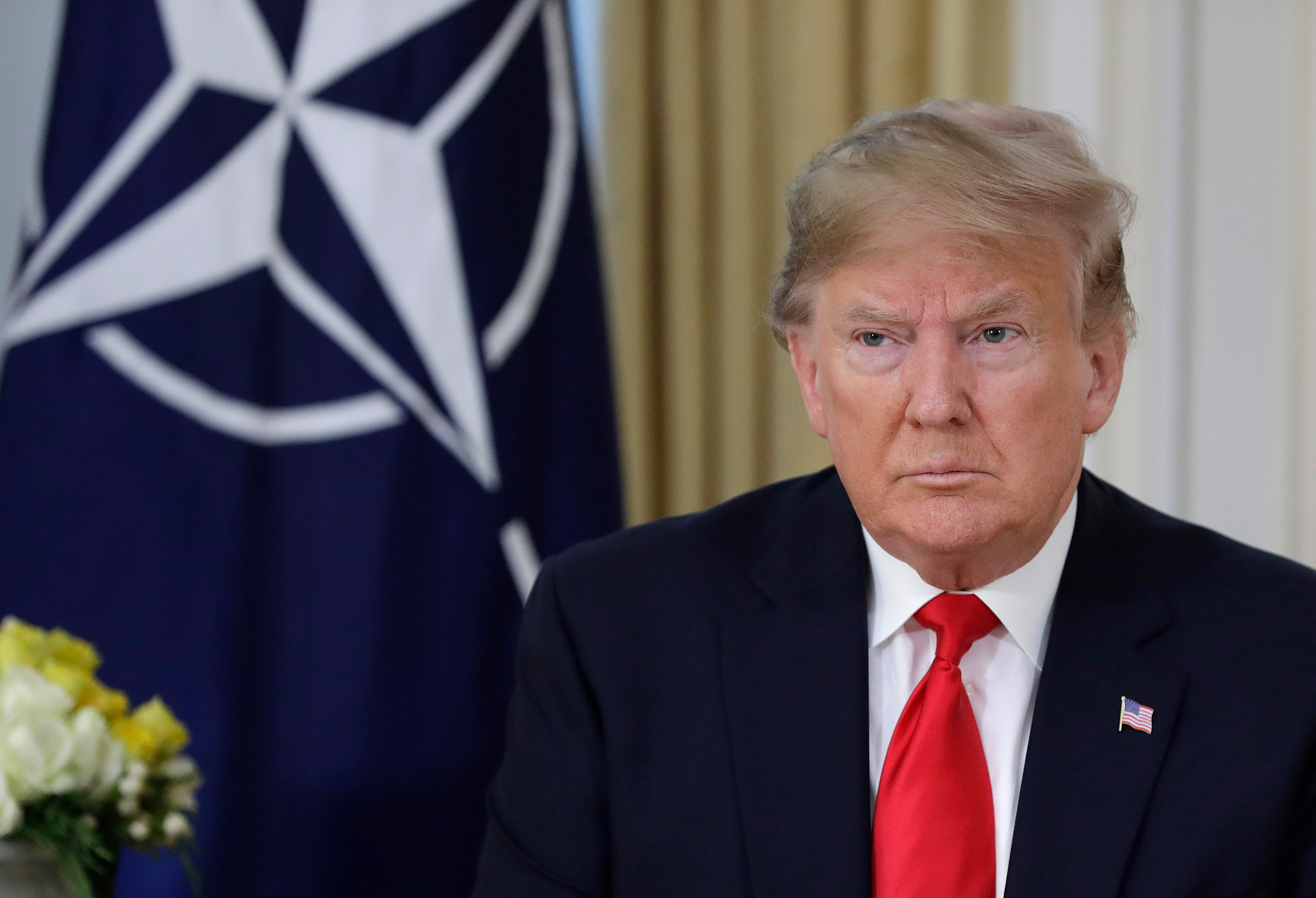 President Donald Trump meets NATO Secretary General, Jens Stoltenberg at Winfield House in London, Dec. 3, 2019.
