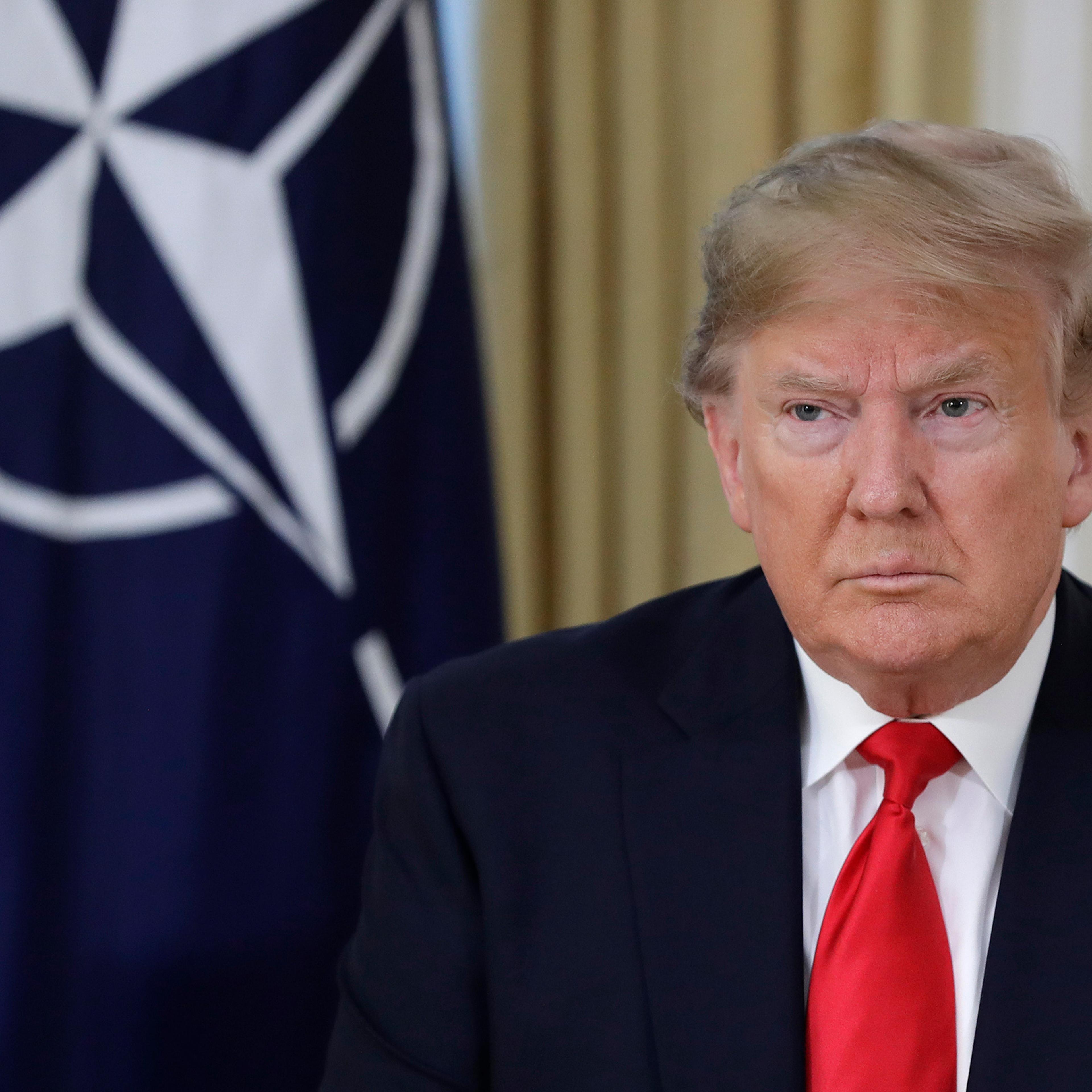 President Donald Trump meets NATO Secretary General, Jens Stoltenberg at Winfield House in London, Dec. 3, 2019.