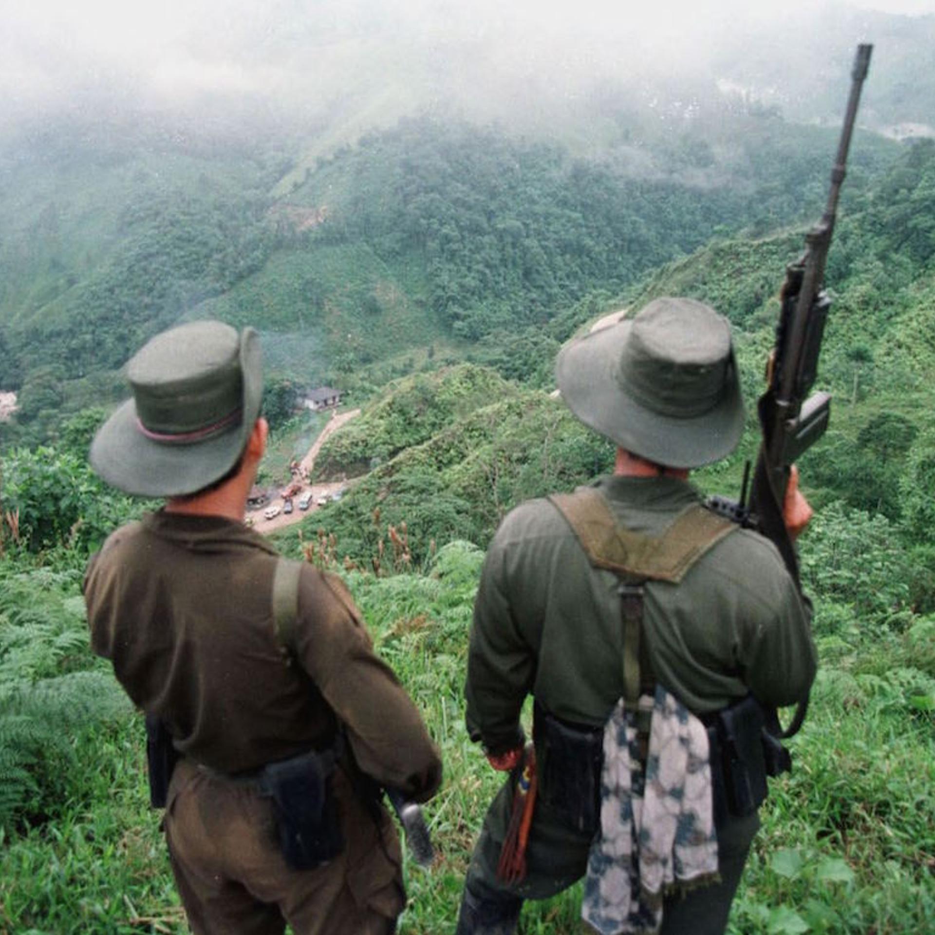 Two armed soldiers belonging to the Revolutionry A