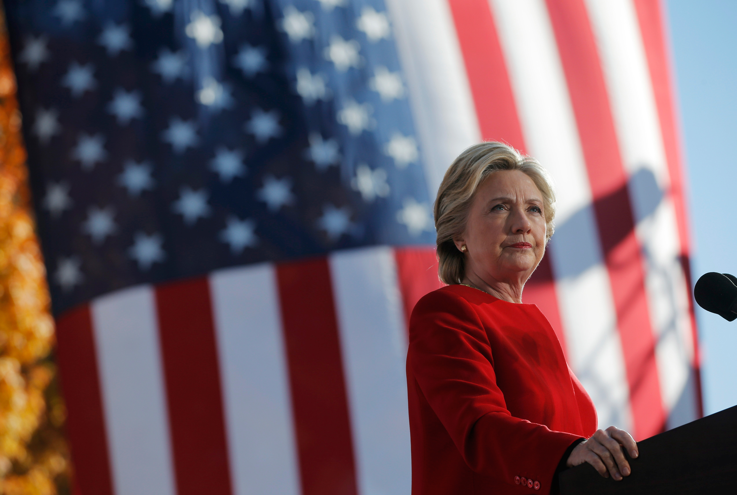 U.S. Democratic presidential nominee Hillary Clinton speaks at a campaign rally in Pittsburgh, Pennsylvania, U.S. November 7, 2016, the final day of campaigning before the election. REUTERS/Brian Snyder - RTX2SDF2