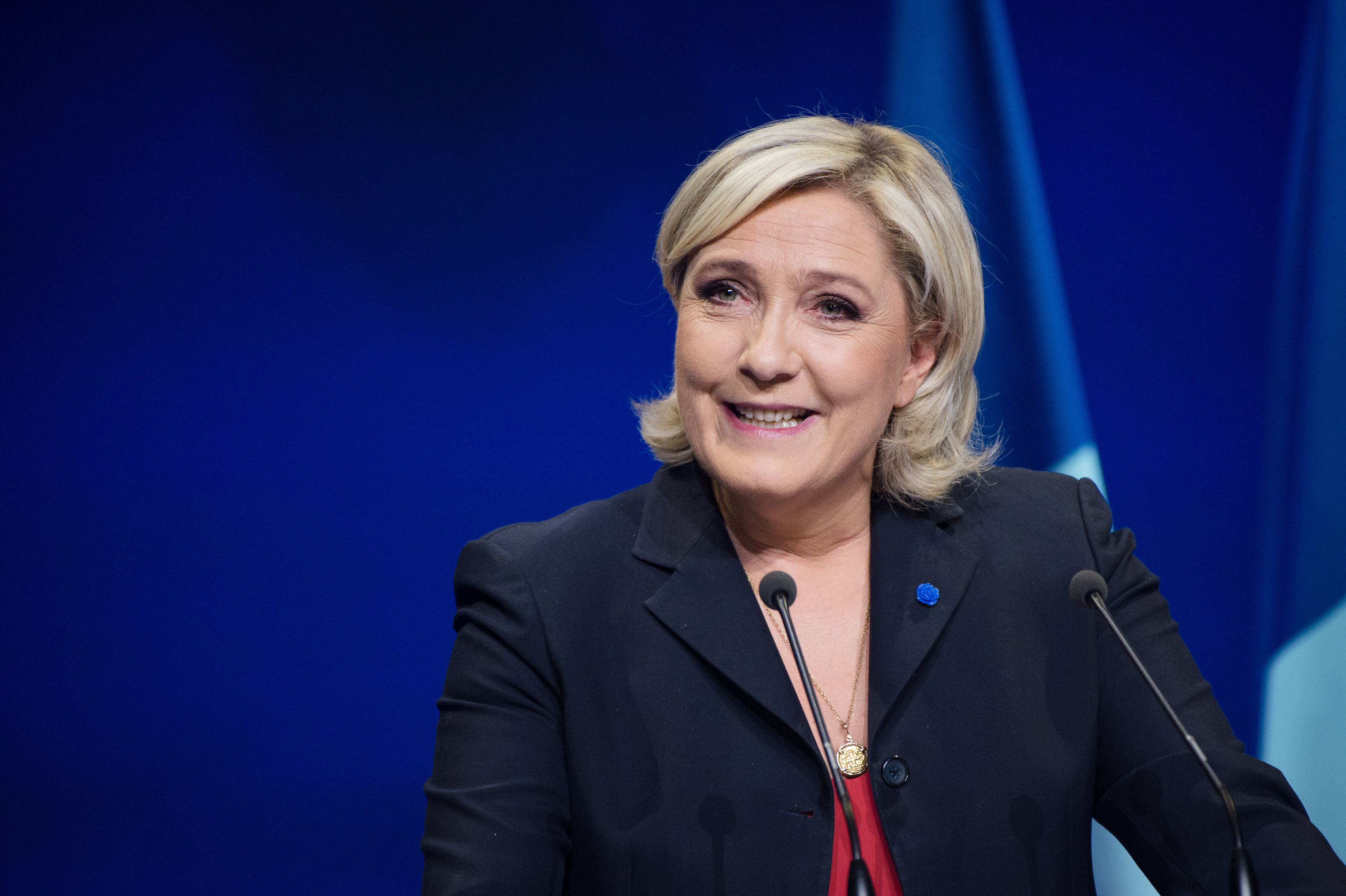 French Presidential Candidate Marine Le Pen Holds A Rally Meeting In Marseille
