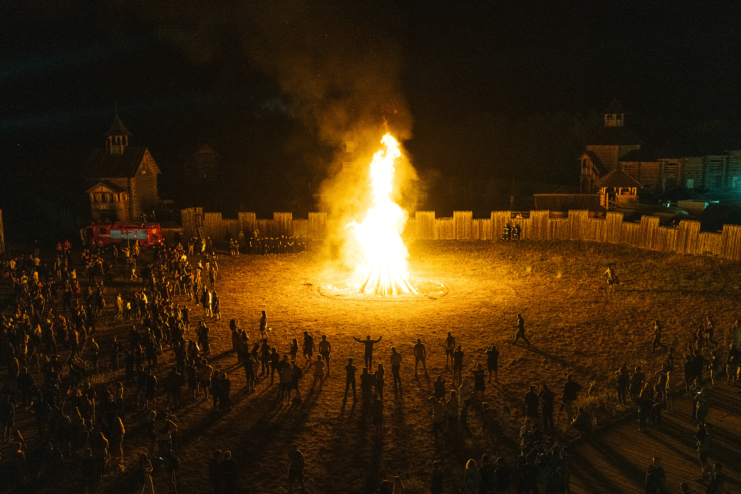 Azov members and supporters at the movement’s Young Flame festival outside Kyiv in August 2019.