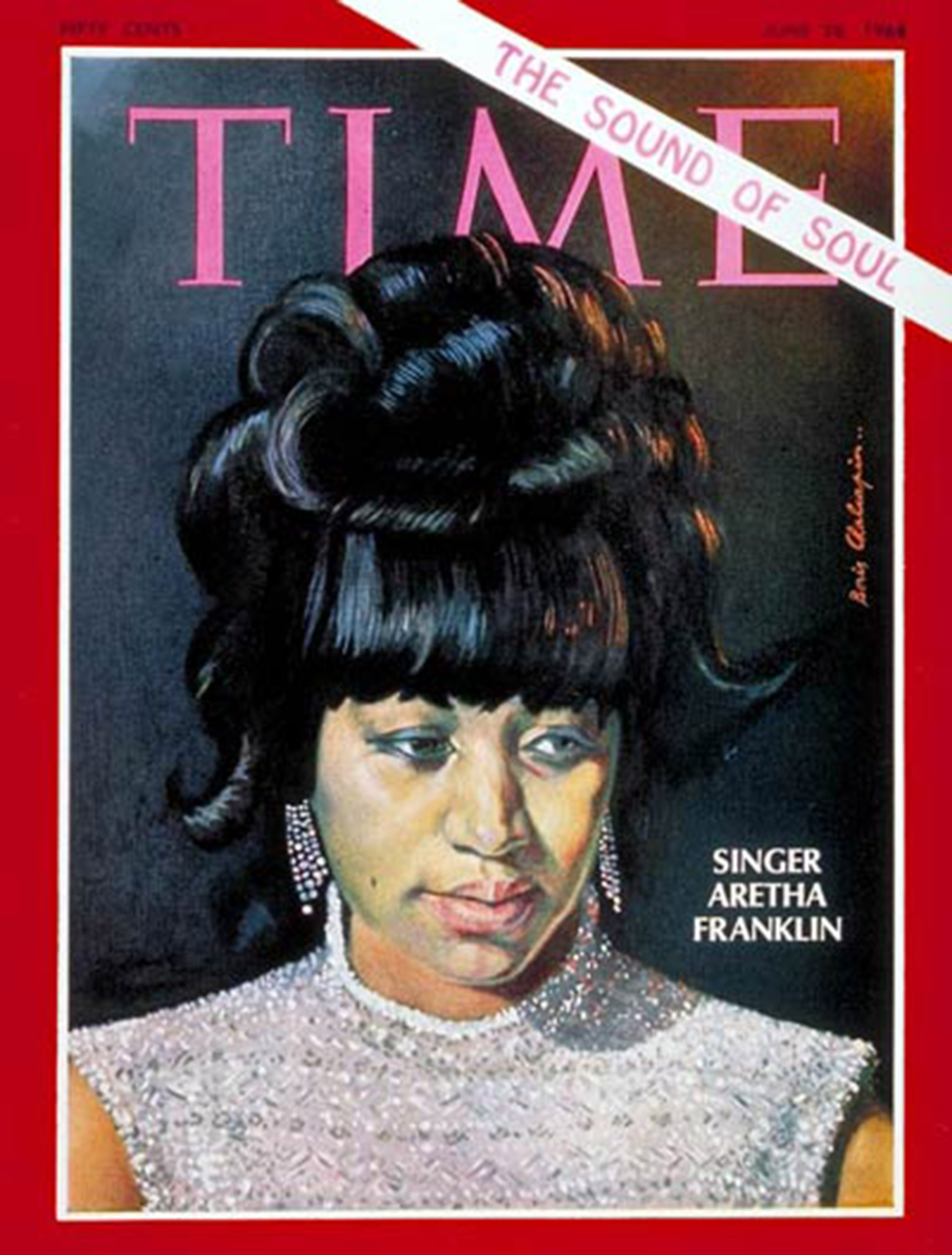 Aretha Franklin on the cover of the June 28, 1968, issue of TIME.