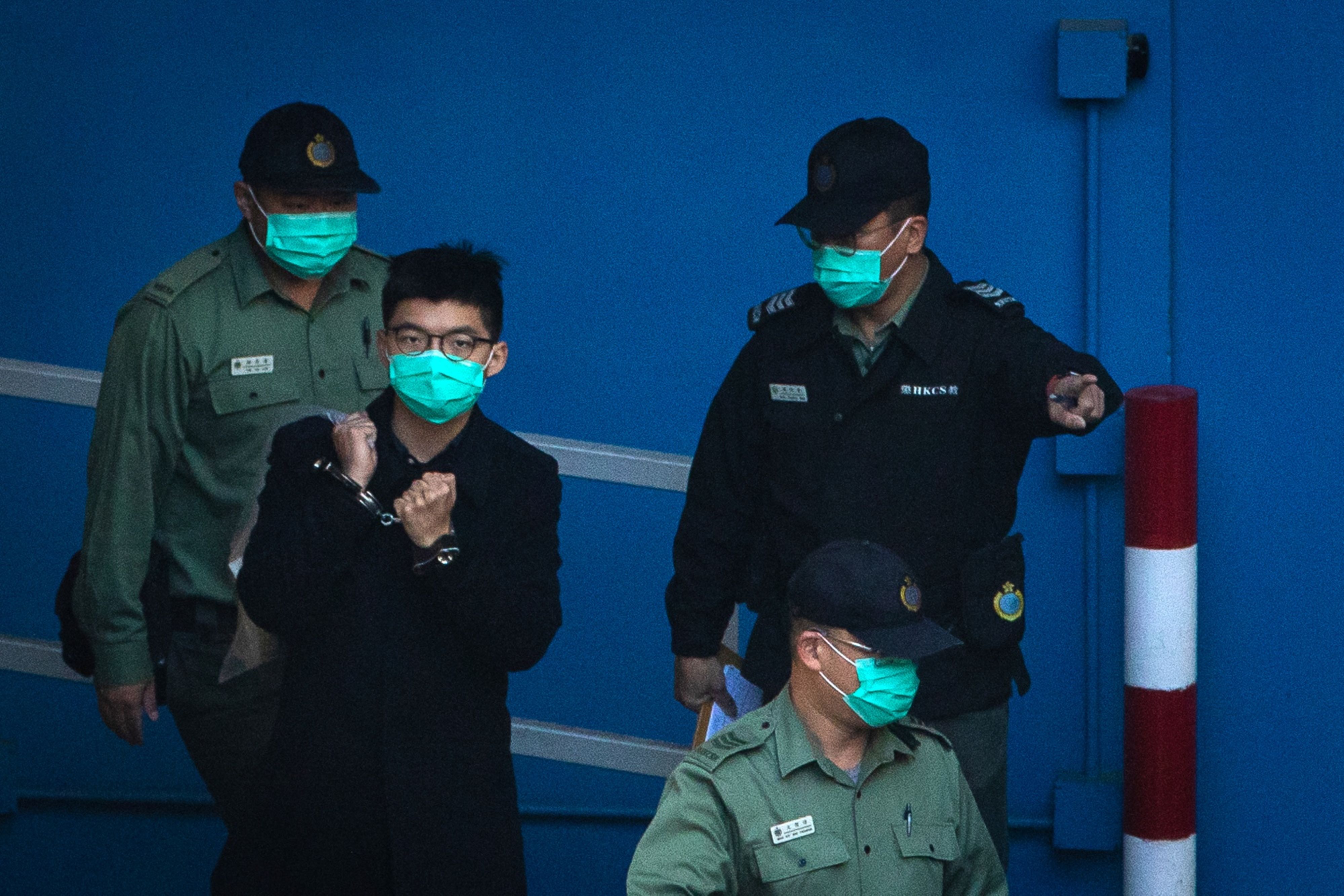 Activist Joshua Wong Appears in Court Over Charges On Violating The Government's Mask Ban and Taking Part In An Unauthorized Assembly