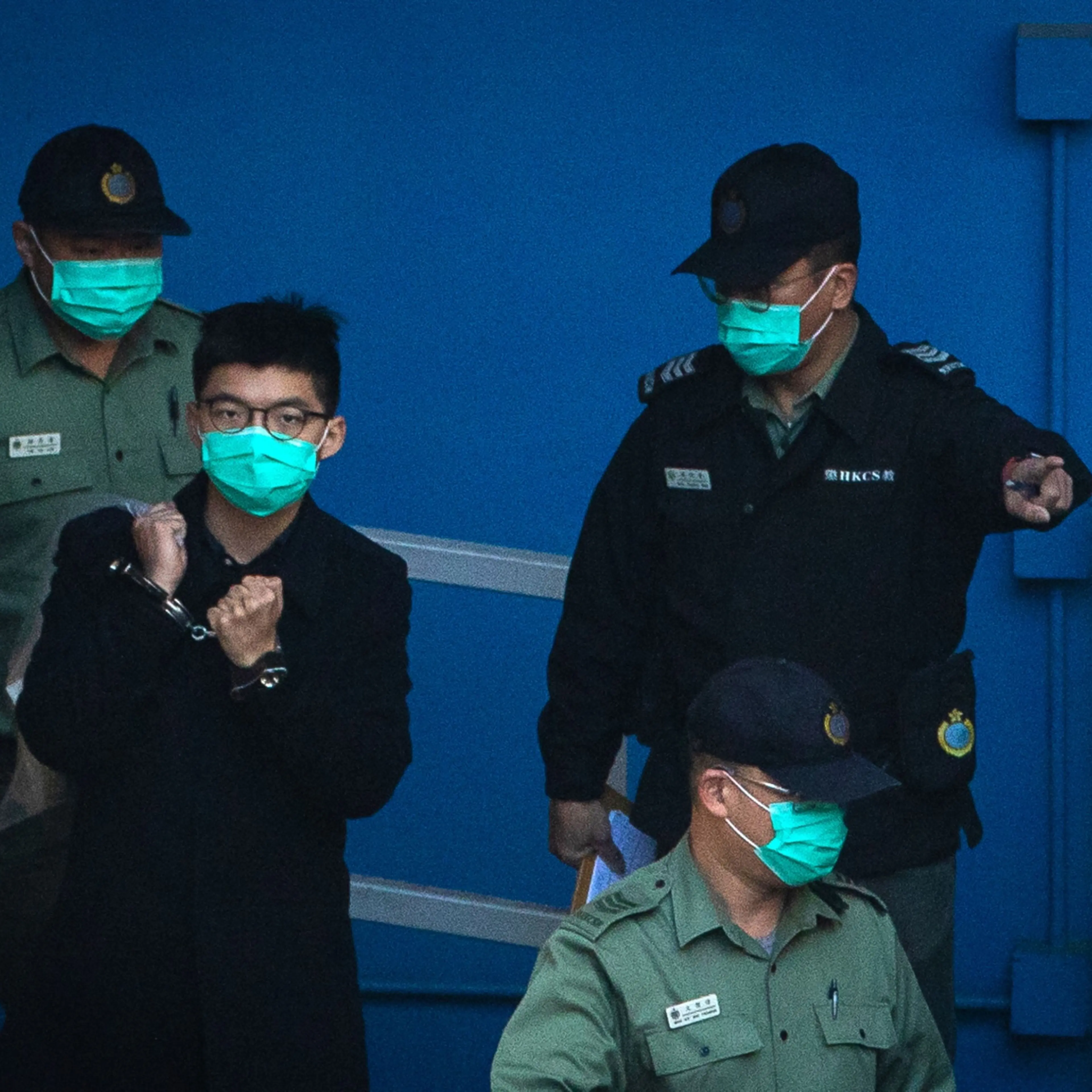 Activist Joshua Wong Appears in Court Over Charges On Violating The Government's Mask Ban and Taking Part In An Unauthorized Assembly
