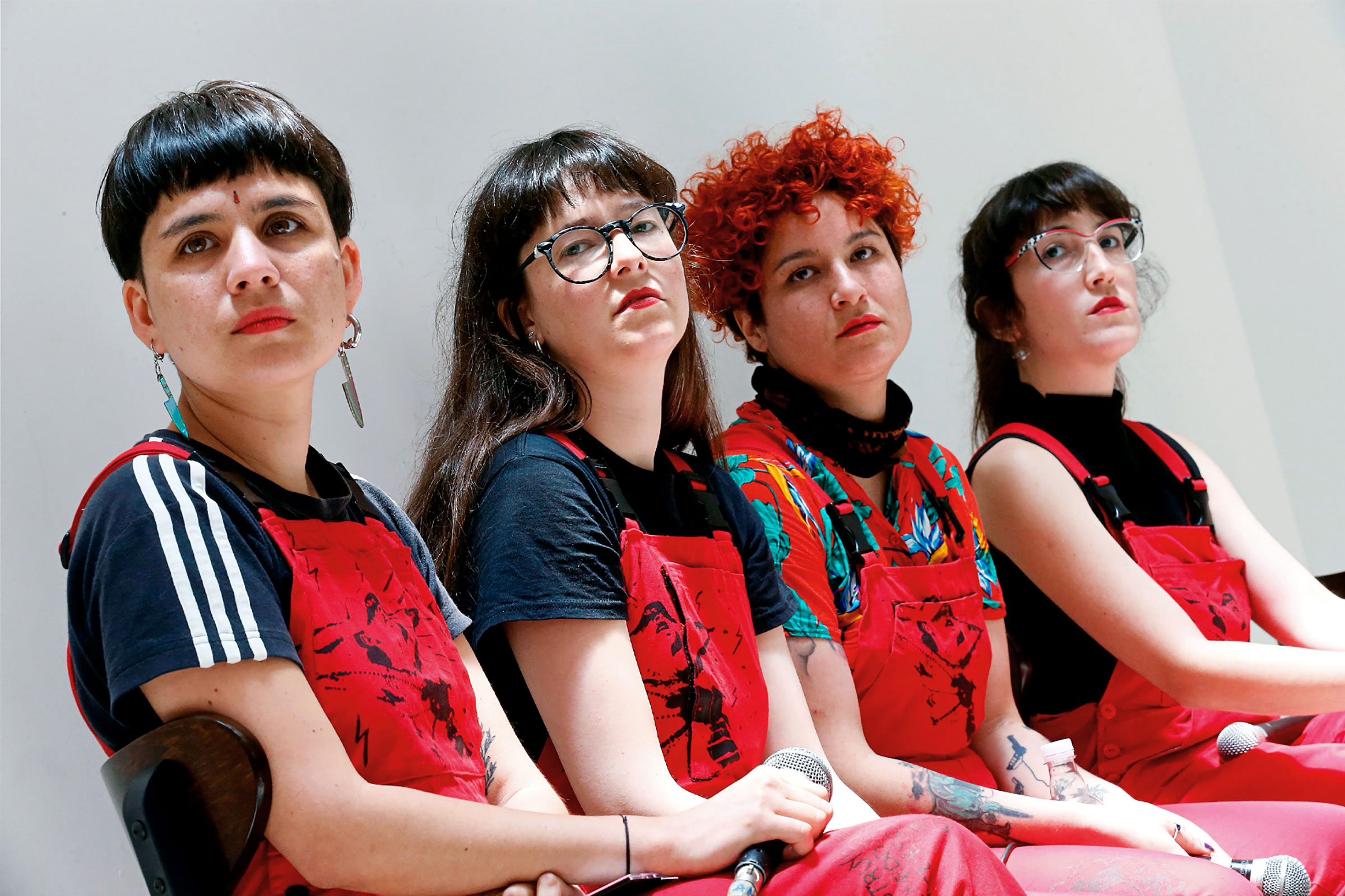 Dafne Valdes, Sibila Sotomayor, Lea Caceres and Paula Cometa of the feminist collective named LASTESIS