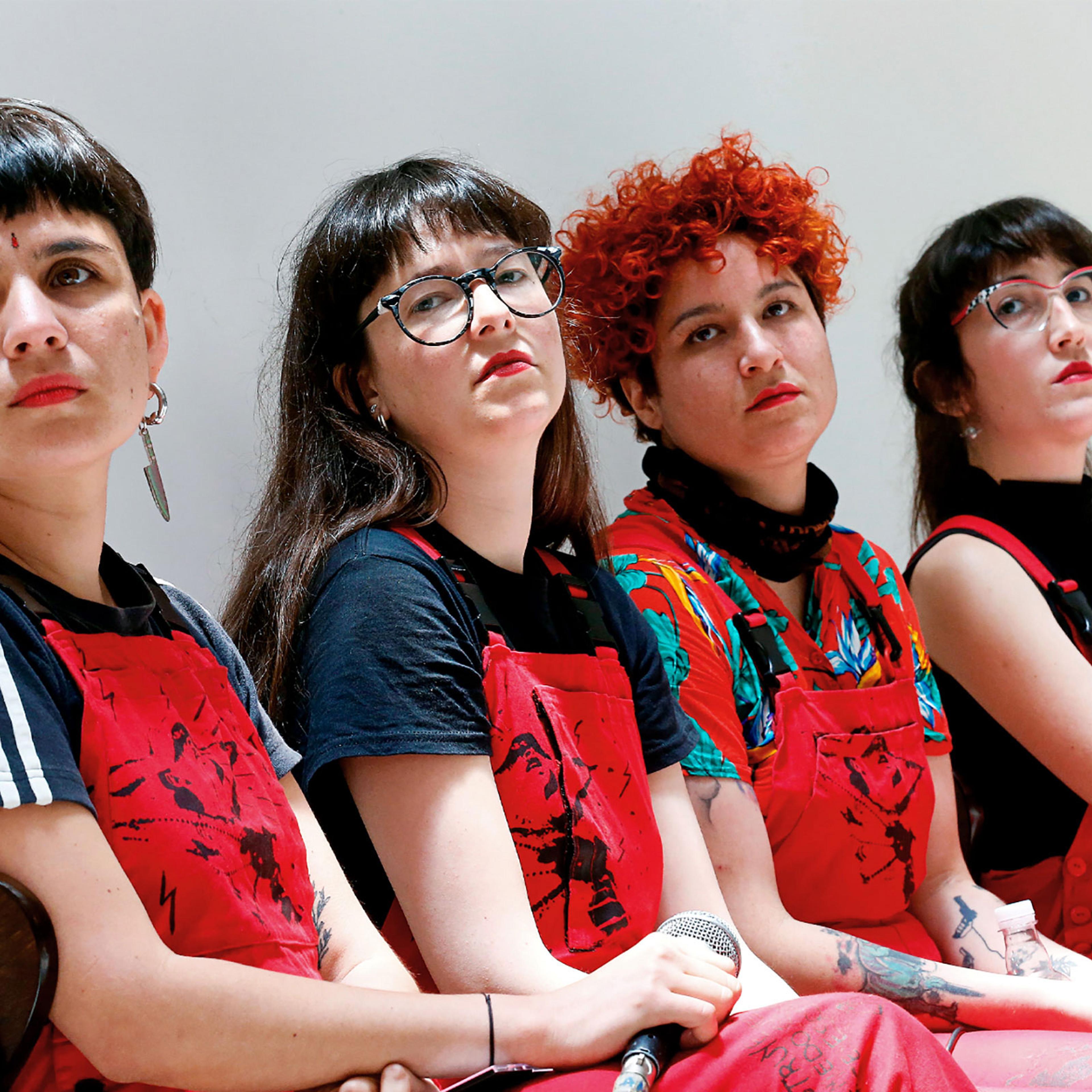 Dafne Valdes, Sibila Sotomayor, Lea Caceres and Paula Cometa of the feminist collective named LASTESIS