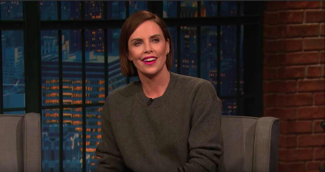 Charlize Theron appeared on NBC's 'Late Night with Seth Meyers' to promote her new movie 'Long Shot'.