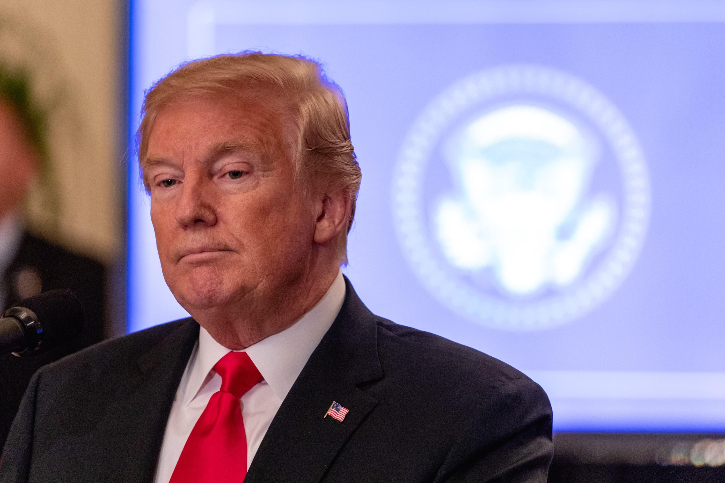 President Trump speaking at an event