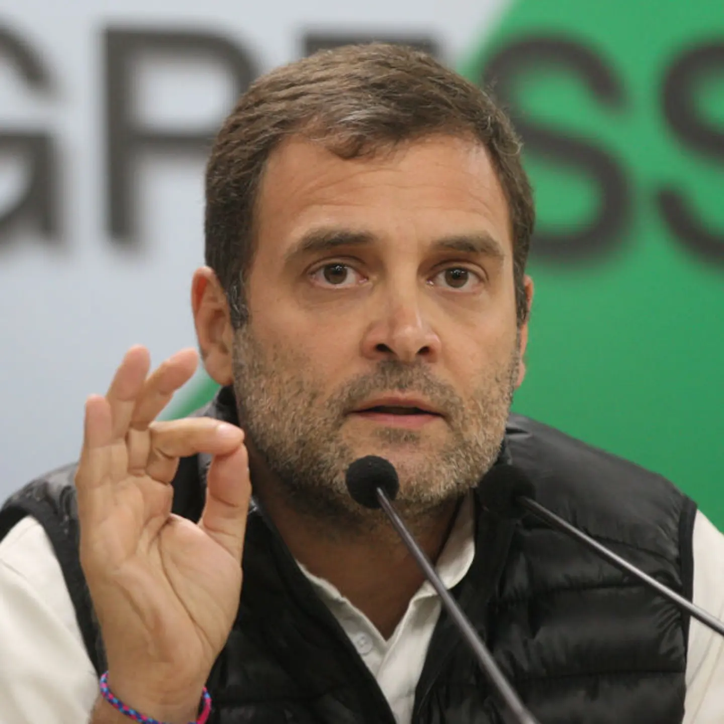 Rahul Gandhi, President of the Indian National Congress during a press conference