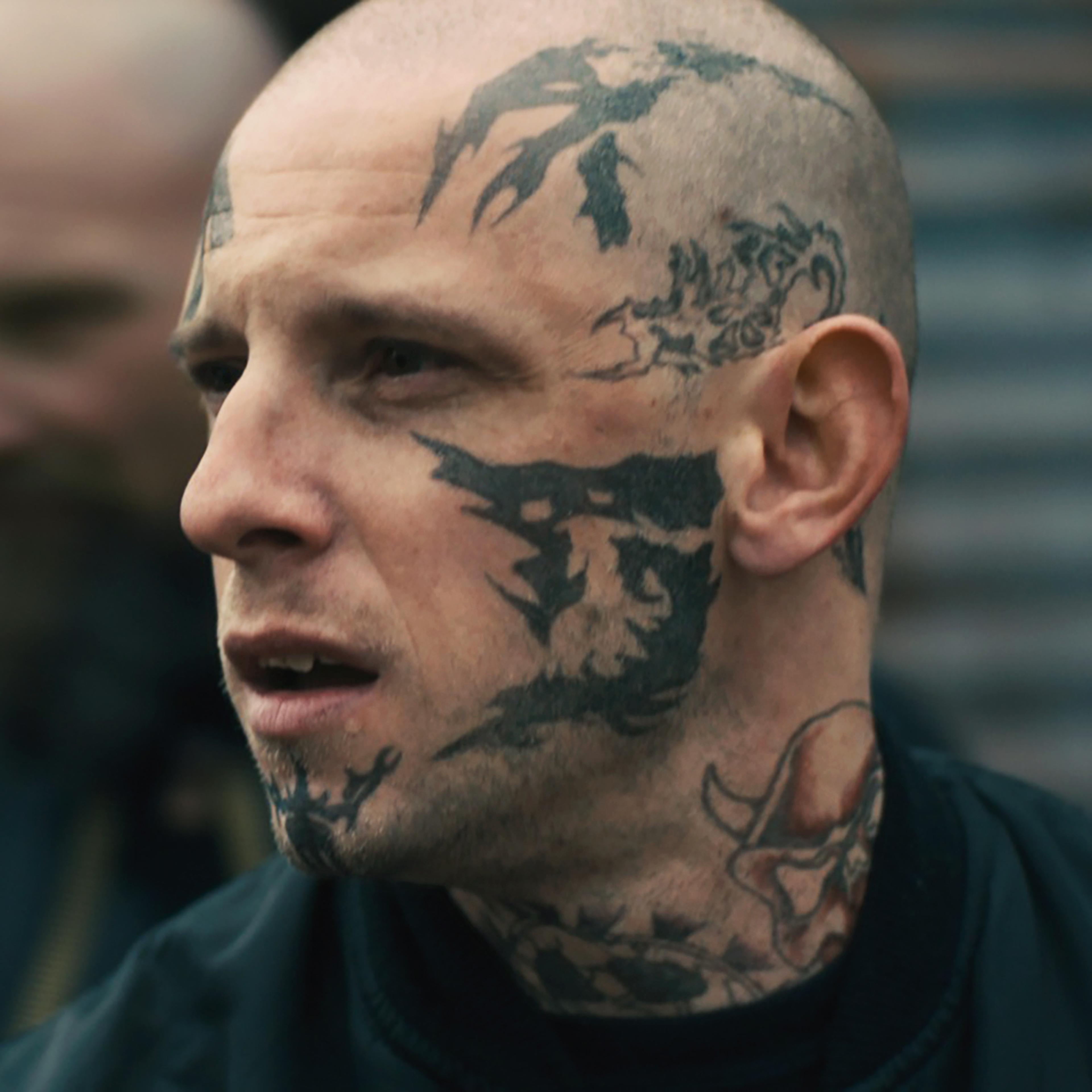 Marked man: Babs (Jamie Bell) has racist ideology written all over his face.