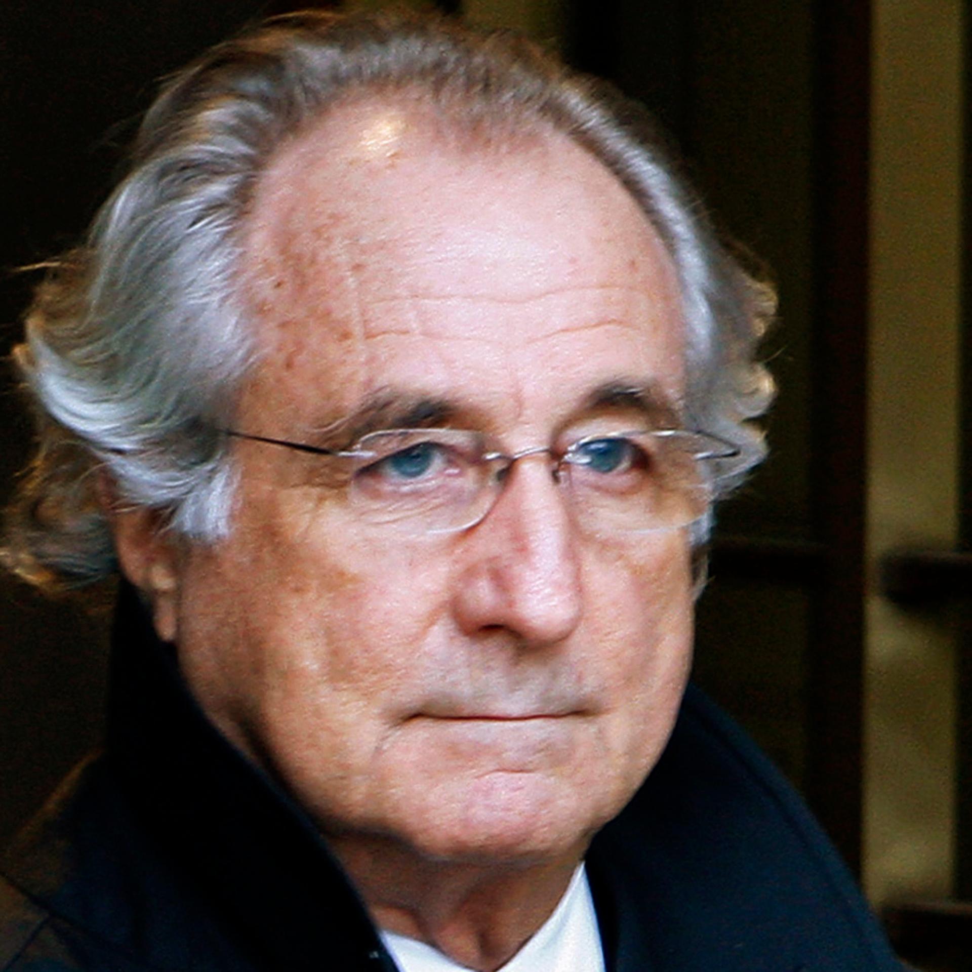 File photo of Bernard Madoff exiting the Manhattan federal court house in New York