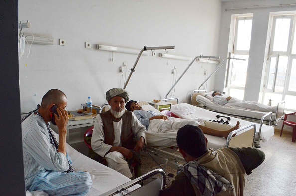 Victims of the U.S. Airstrike on Doctors Without Borders Hospital in Kunduz, receive treatment at the Mazar-e-Sharif Regional Hospital in Balkh, Afghanistan on October 04, 2015.