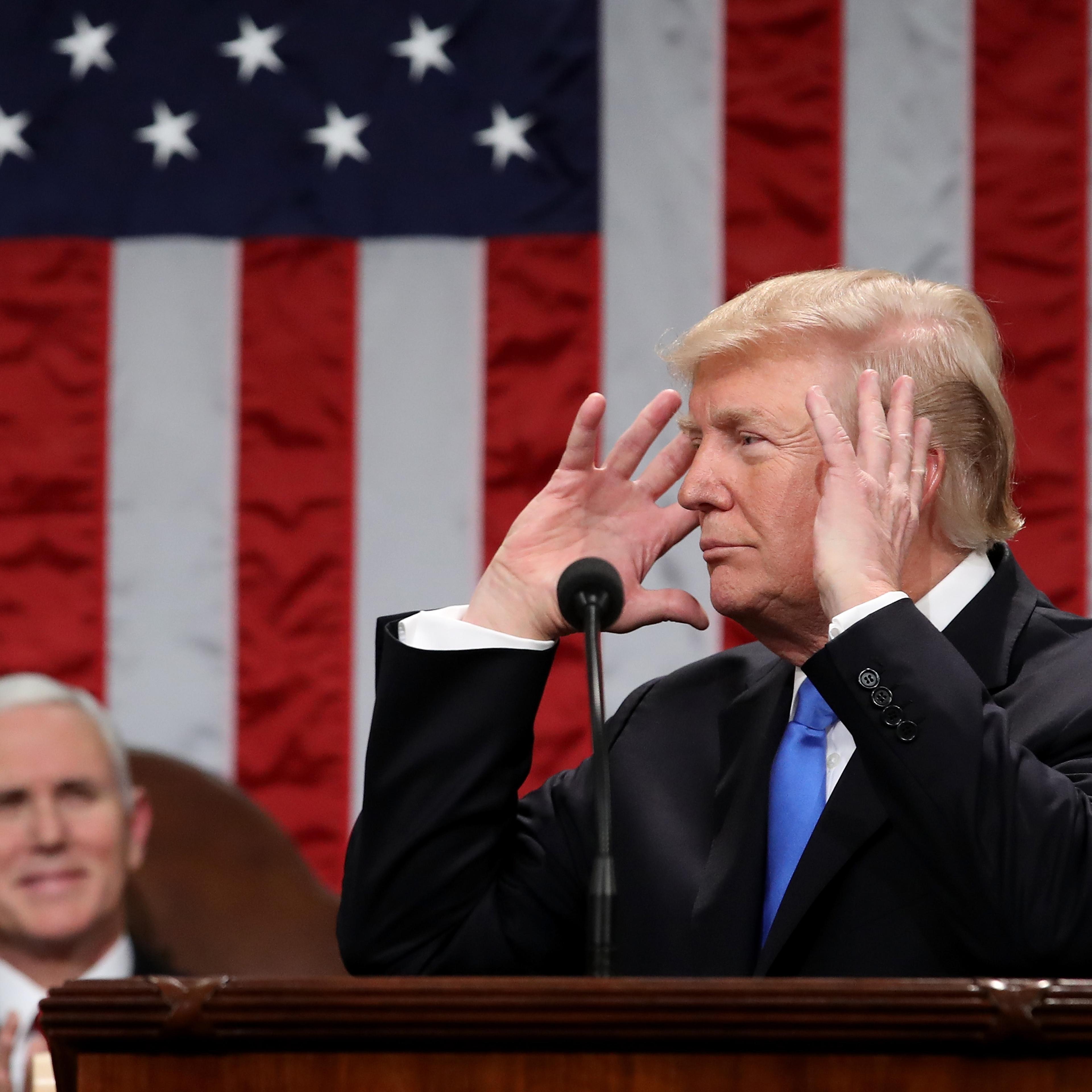 President Trump Addresses The Nation In His First State Of The Union Address To Joint Session Of Congress