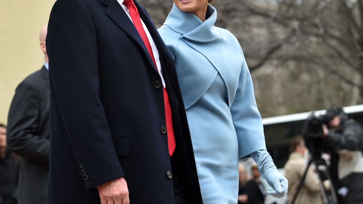 melania trump wore a navy blue dress on inauguration day. Melania Trump's Inauguration Day Dress 2025: See Her Outfit