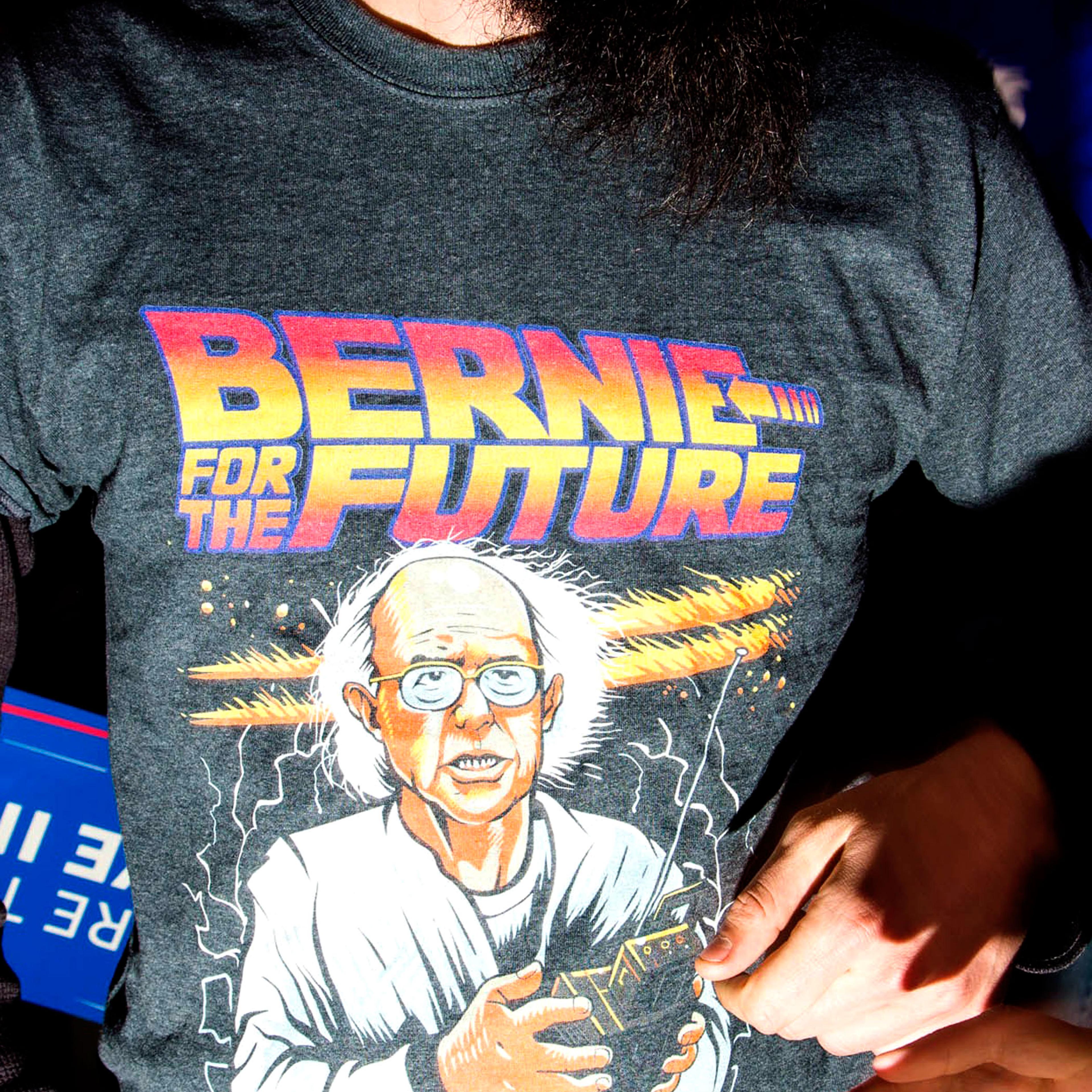 A supporter for Democratic presidential candidate and Vermont Sen. Bernie Sanders on Feb. 9, 2016, in Concord, N.H.