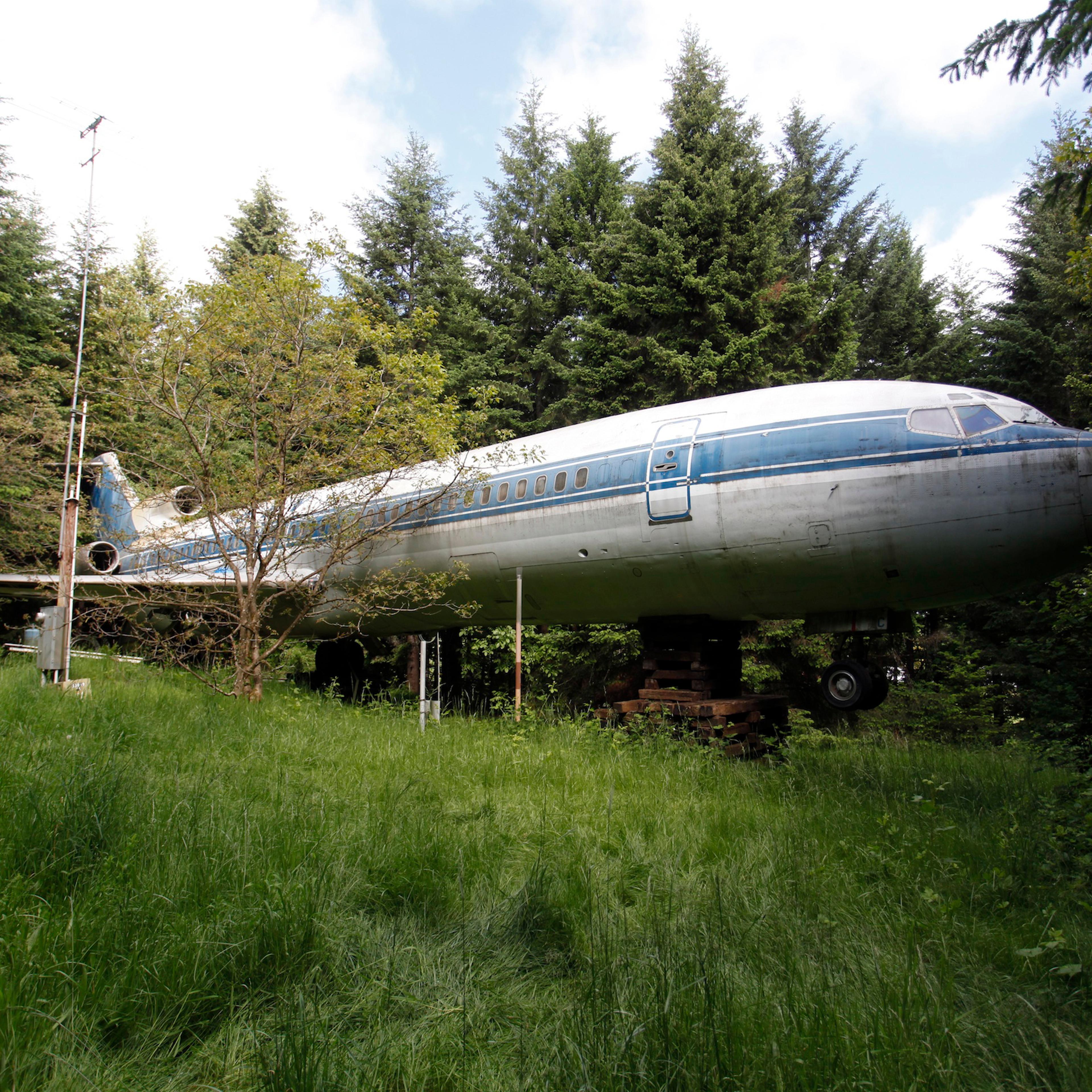 Boeing 727 home of Bruce Campbell is seen in the woods outside the suburbs of Portland, Oregon