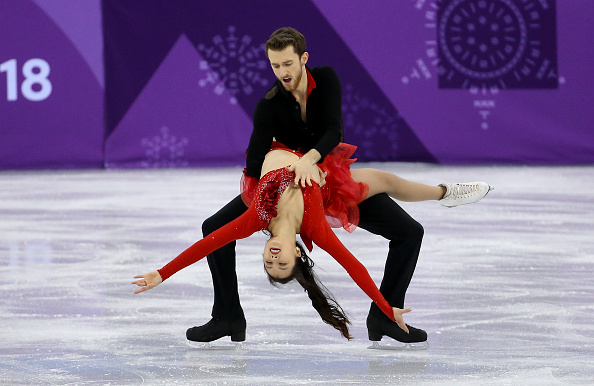 Korea's Yura Min and Alexander Gamelin compete in the figure skating team event at the PyeongChang 2018 Winter Olympics