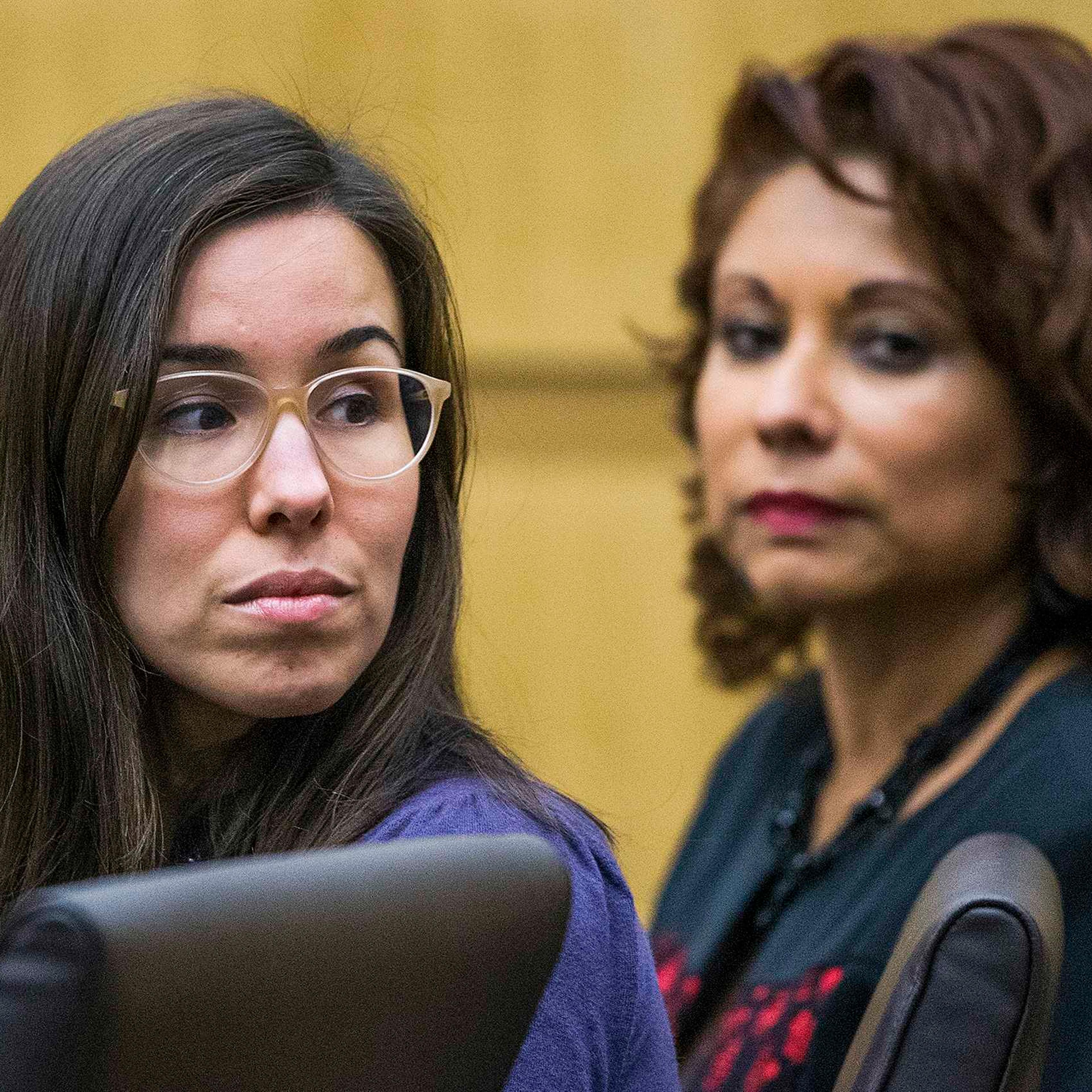 Jodi Arias looks toward the gallery during the sentencing phase retrial in Phoenix