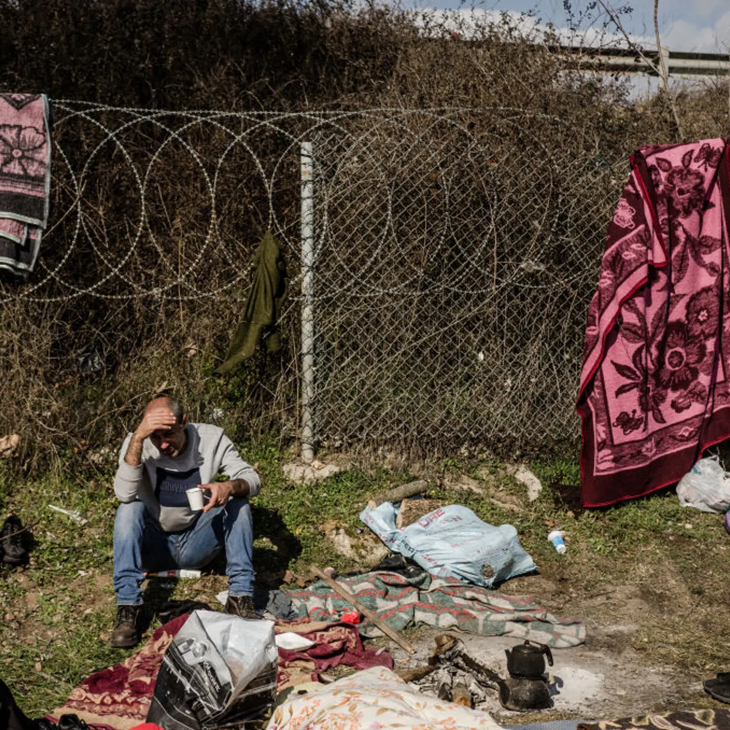 Refugees Awaiting Their Fate On A Bus Station In Edirne