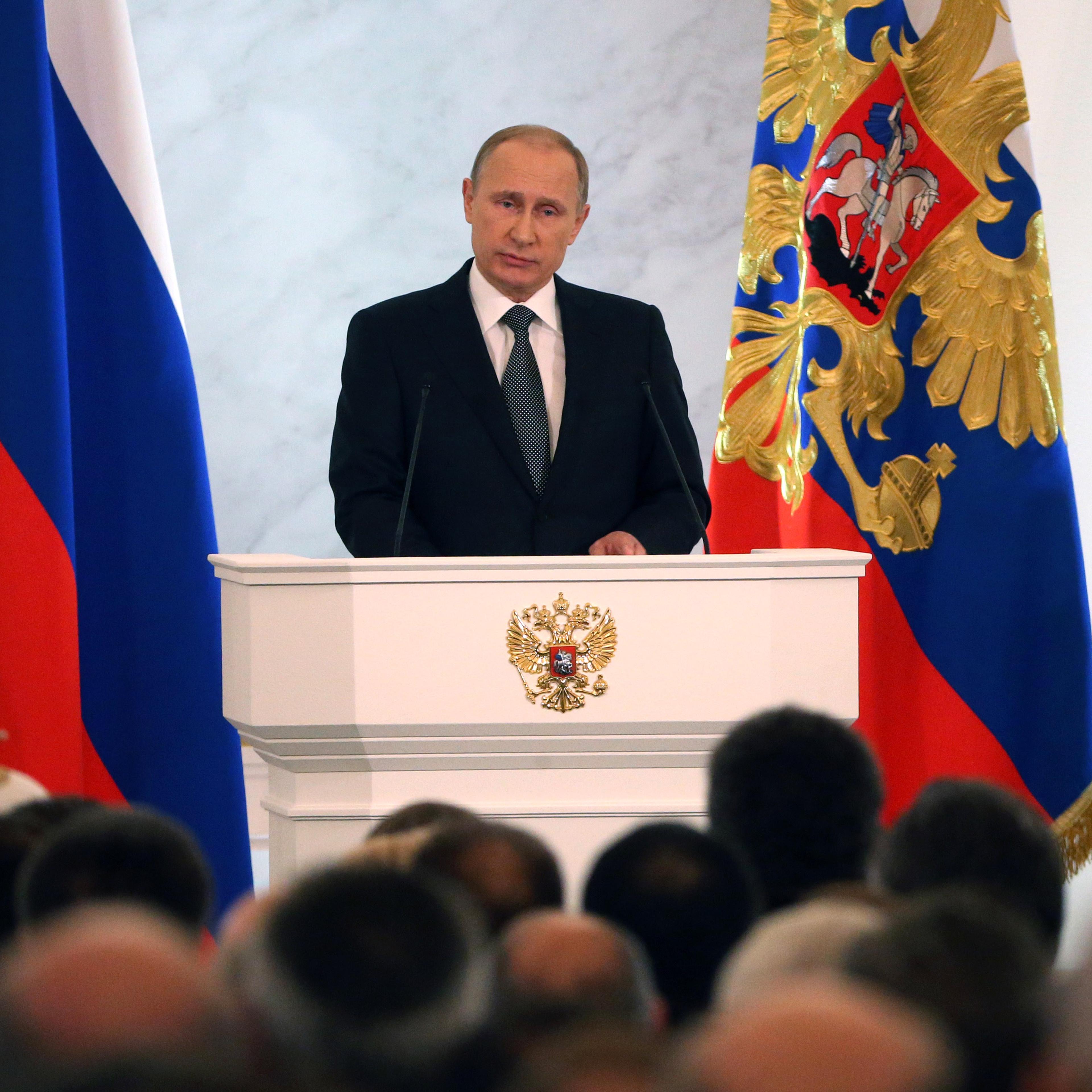 Russian President Vladimir Putin Delivers State Of The Nation Address To Parliament