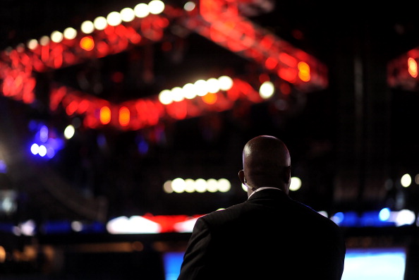 A U.S. secret service agent stands at the Republican National Convention (RNC) in Tampa, Florida, U.S., on Wednesday, Aug. 29, 2012.