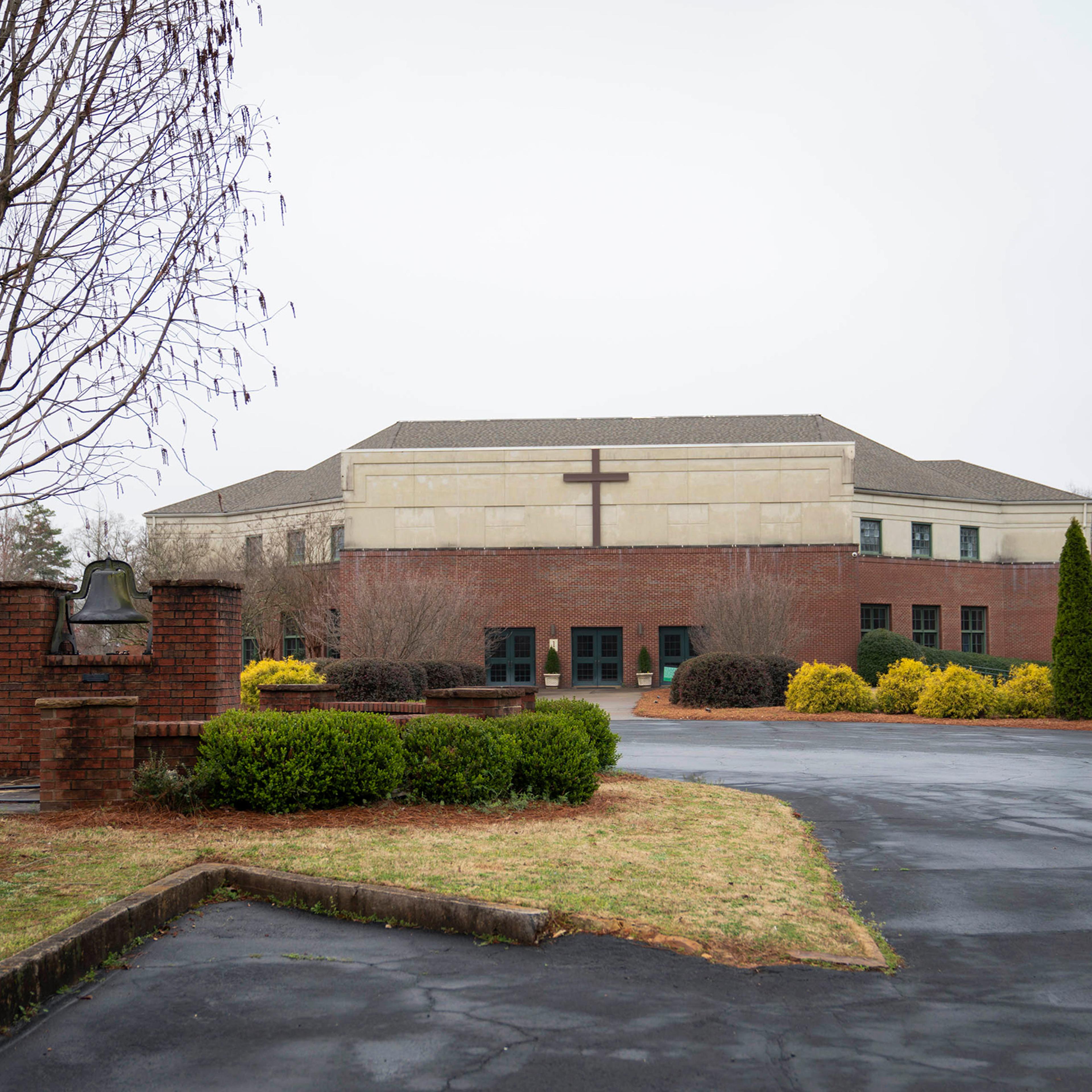 Crabapple First Baptist Church, where the Atlanta shooting suspect Robert Aaron Long was an active member, in Milton, Ga., March 17. The church posted a lengthy statement on its website Friday morning that called this week's attacks on three spas "the re