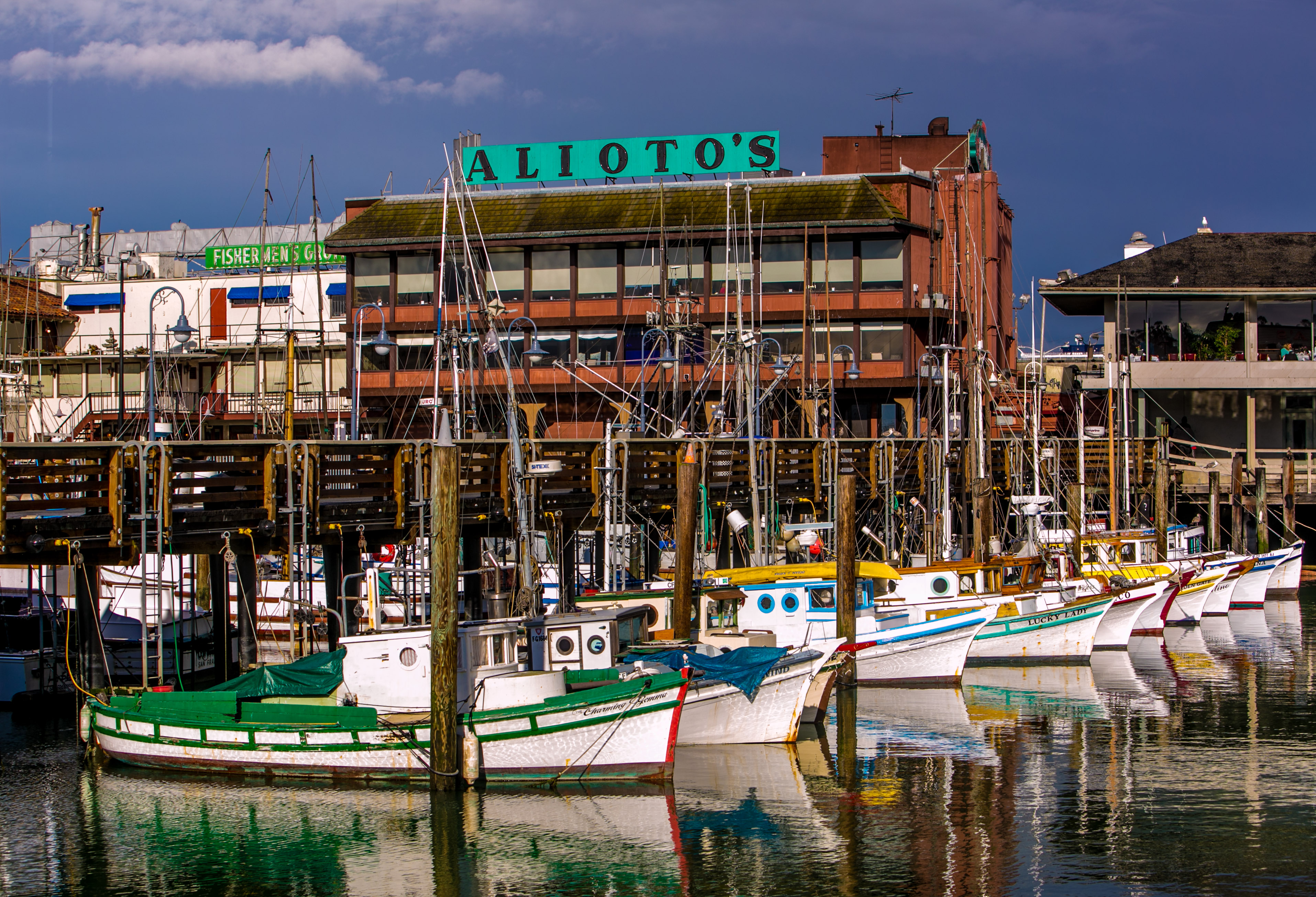 Fishing boats are docked at Fisherman's Wharf on April 1, 2014, in San Francisco, California. 