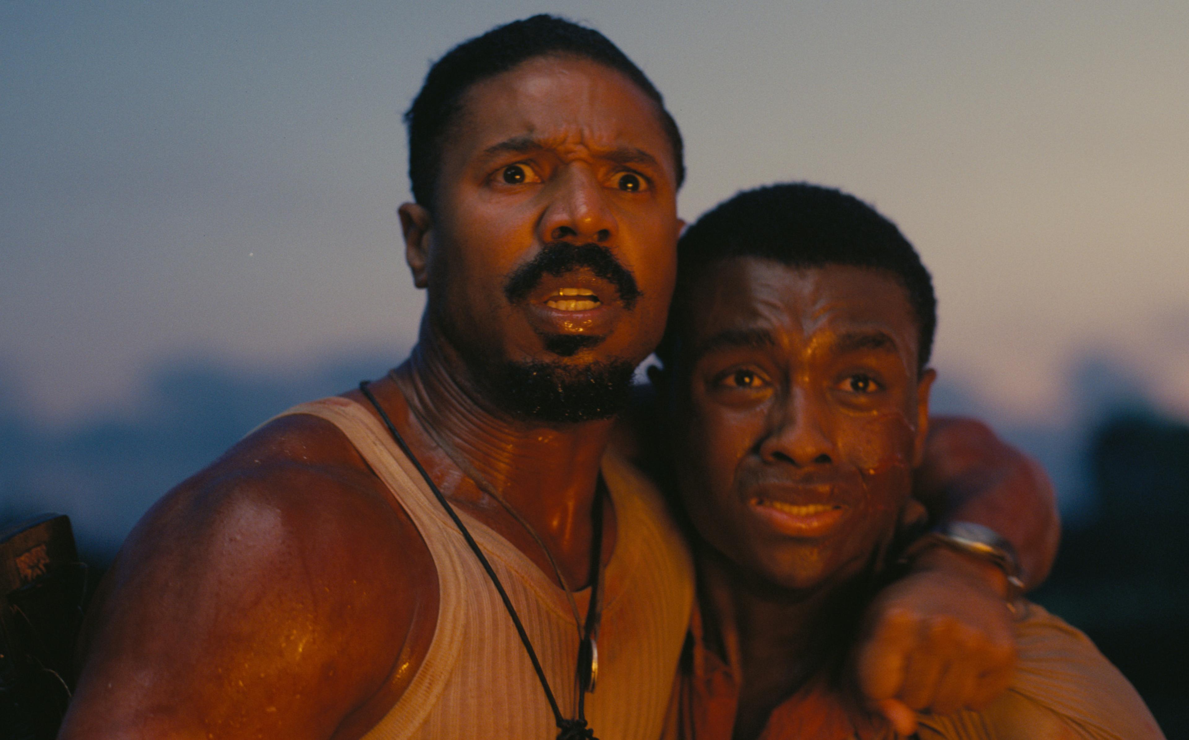 Michael B. Jordan as Smoke and Miles Caton as Sammie in 'Sinners.'