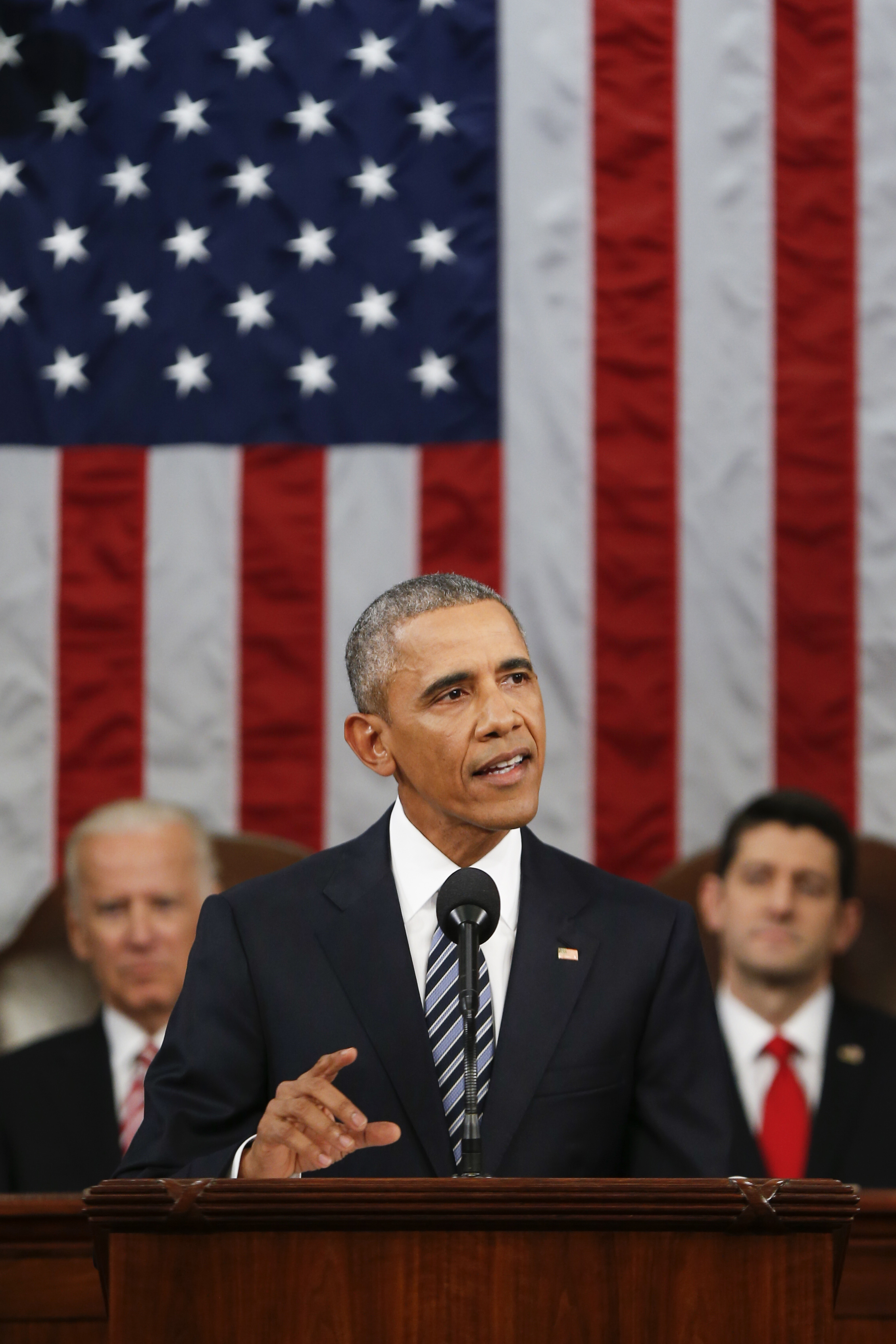 Aiming high: President Obama, at his final State of the Union, called for a 'moonshot' against cancer