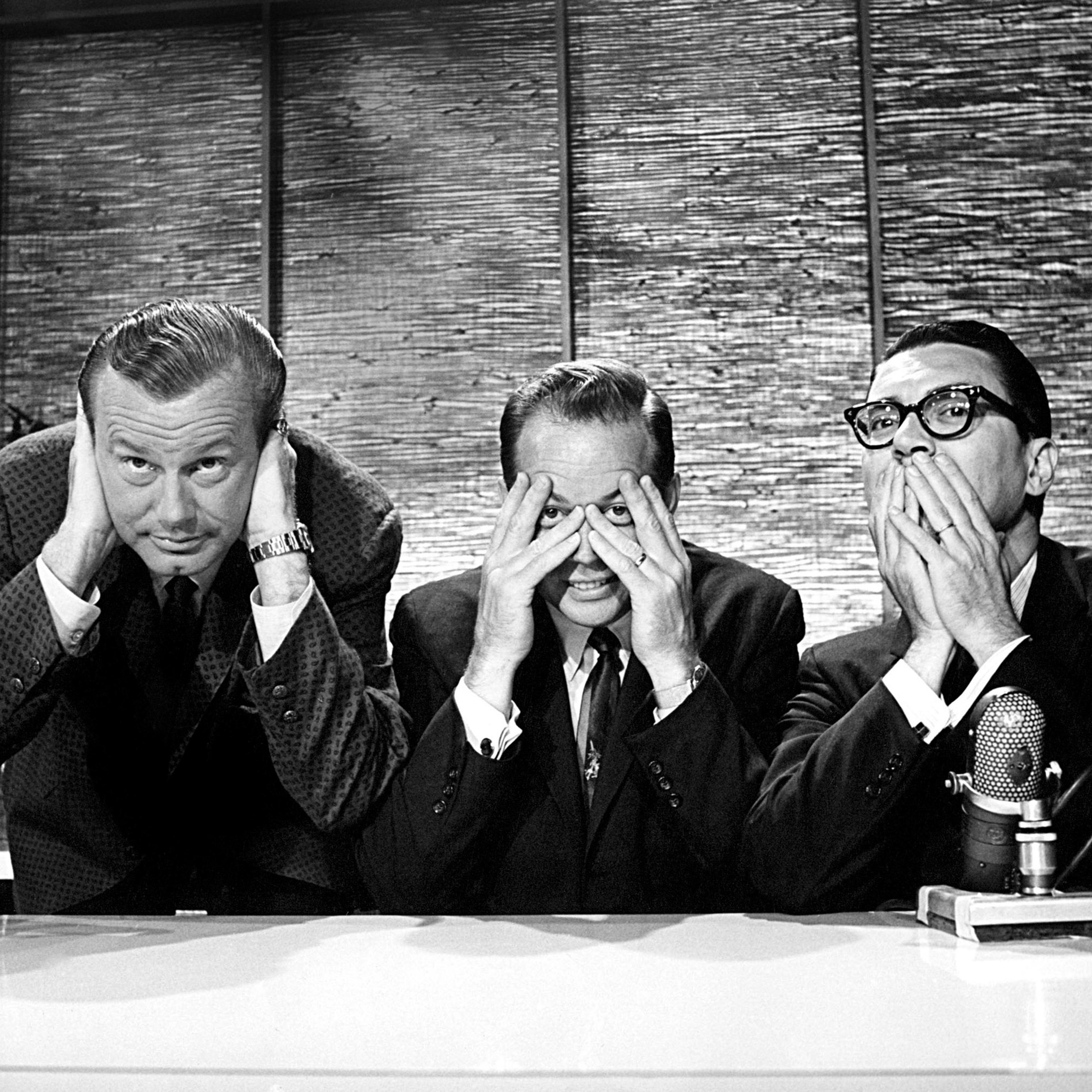 The Tonight Show with Jack Parr: (l-r) Jack Paar, Hugh Downs, Jose Melis.