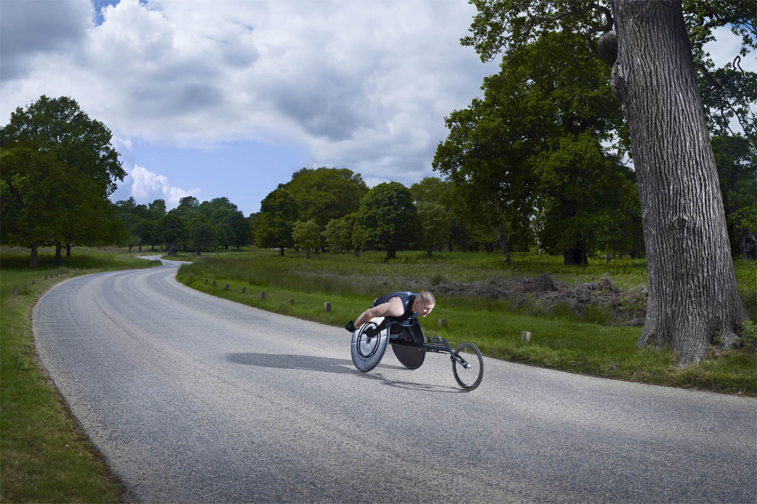 David Weir, wheelchair racer, during a workout. 