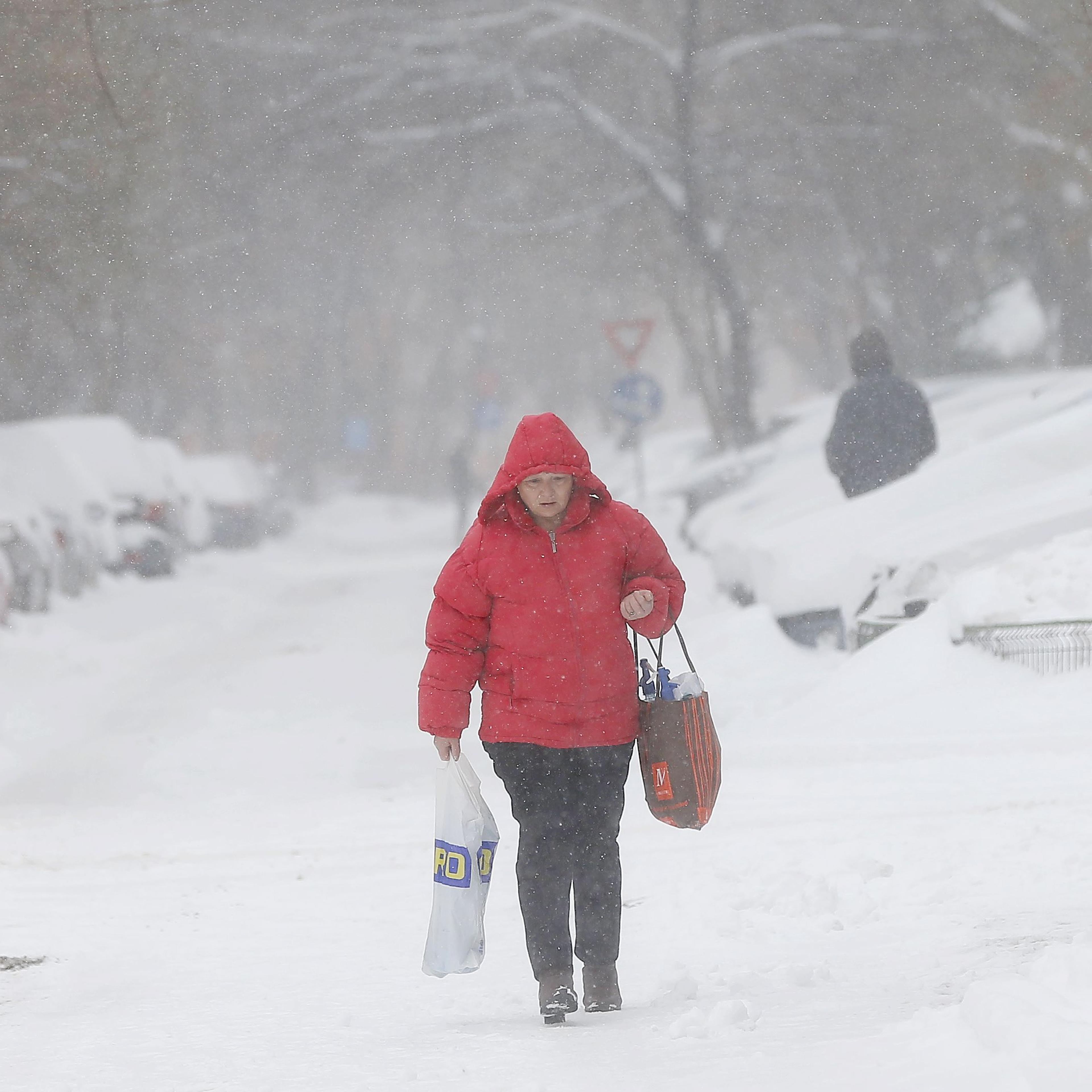 Snowfalls hits Romania, Bucharest - 23 Mar 2018