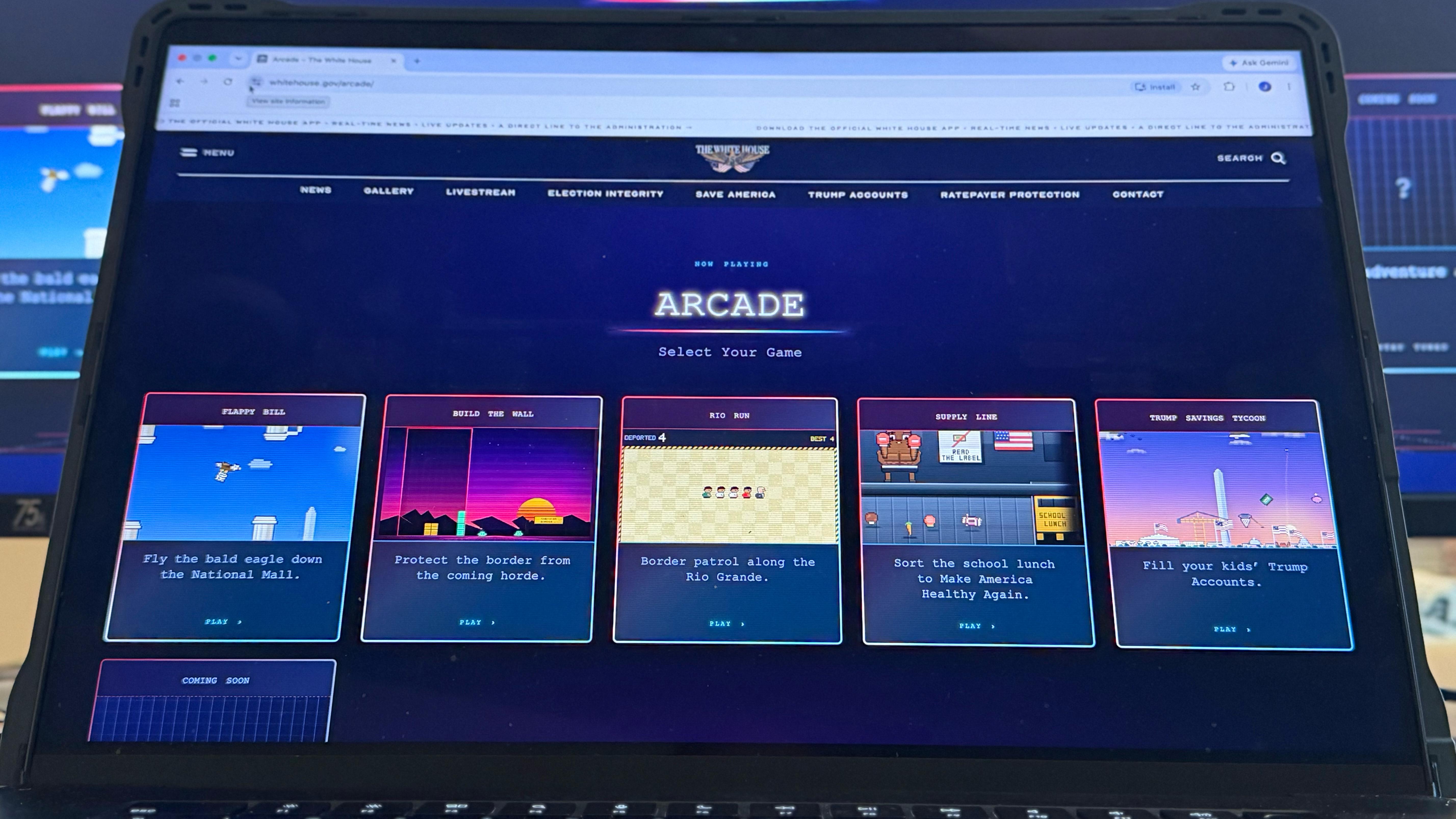 White House 'Arcade' Invites Players to 'Build the Wall' and 'Fill a Trump Account'