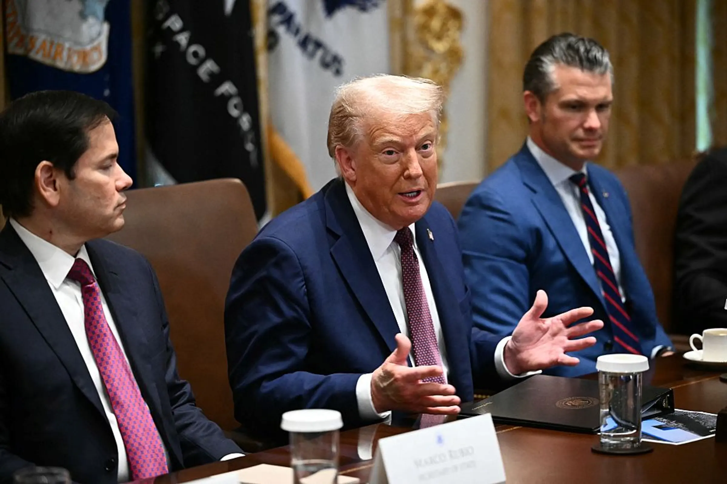 President Donald Trump participates in a cabinet meeting in the Cabinet Room of the White House in Washington, D.C., on August 26, 2025.